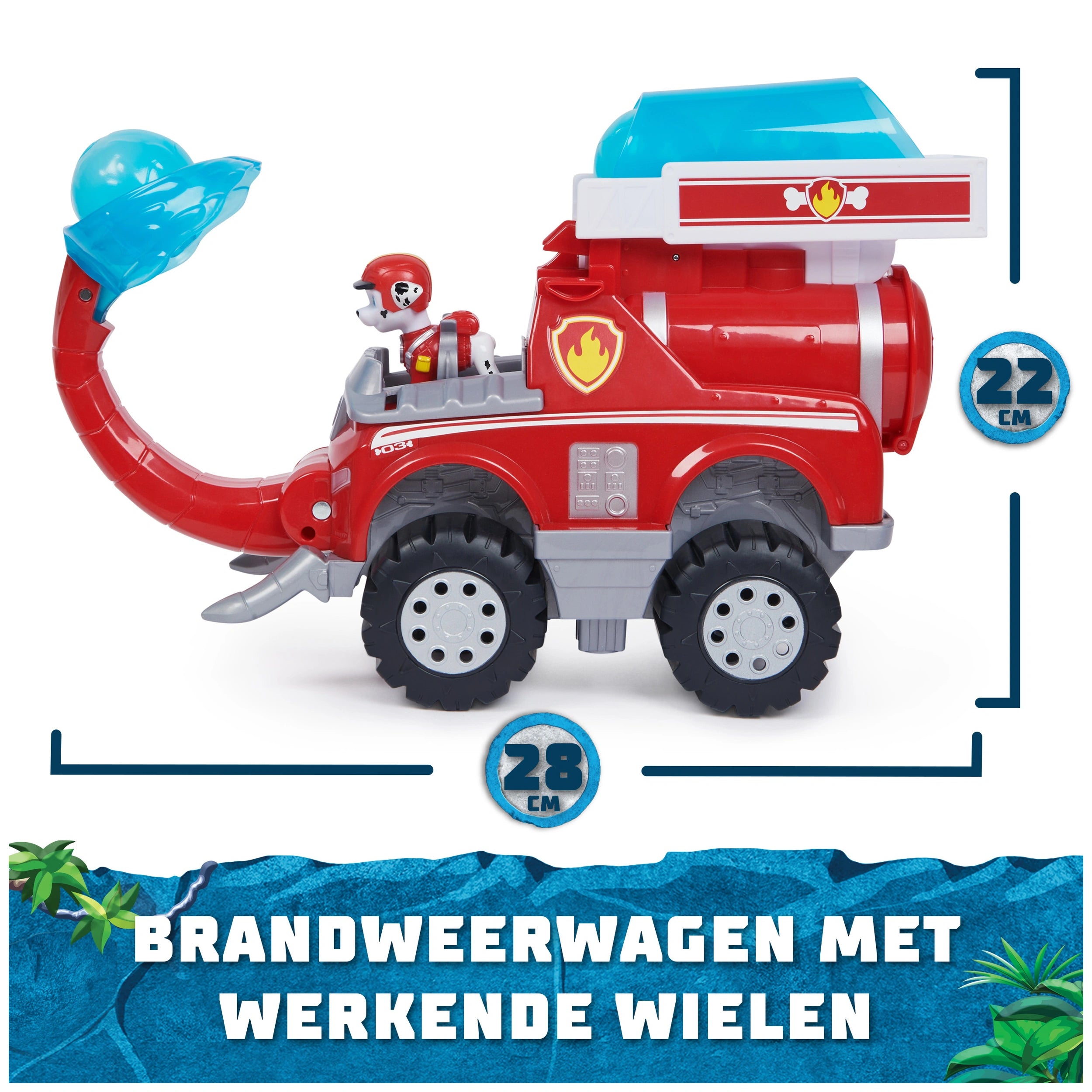 Paw Patrol Jungle Pups Marshall Elephant Firetruck with Projectile Launcher Toy Truck with Action Figure