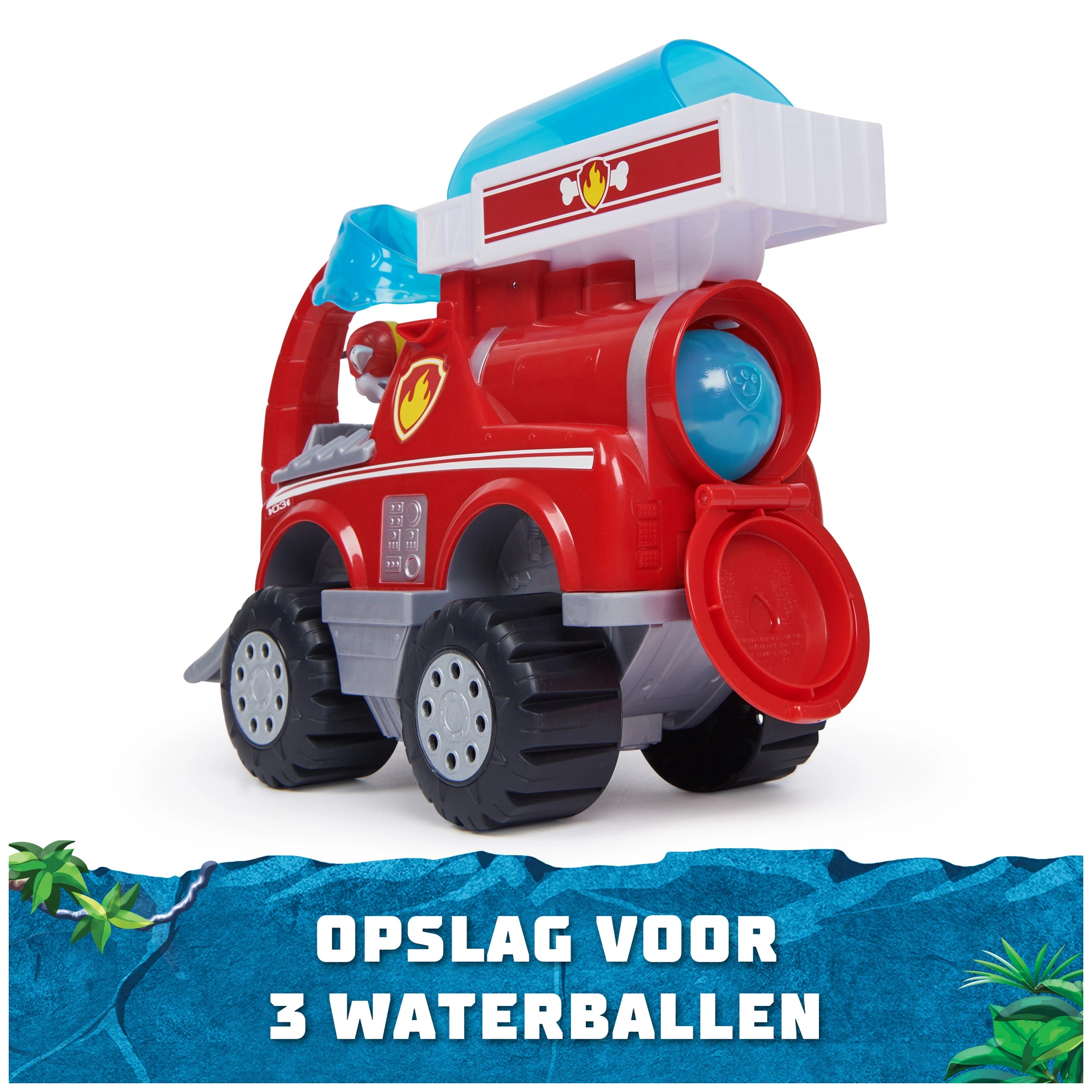 Paw Patrol Jungle Pups Marshall Elephant Firetruck with Projectile Launcher Toy Truck with Action Figure