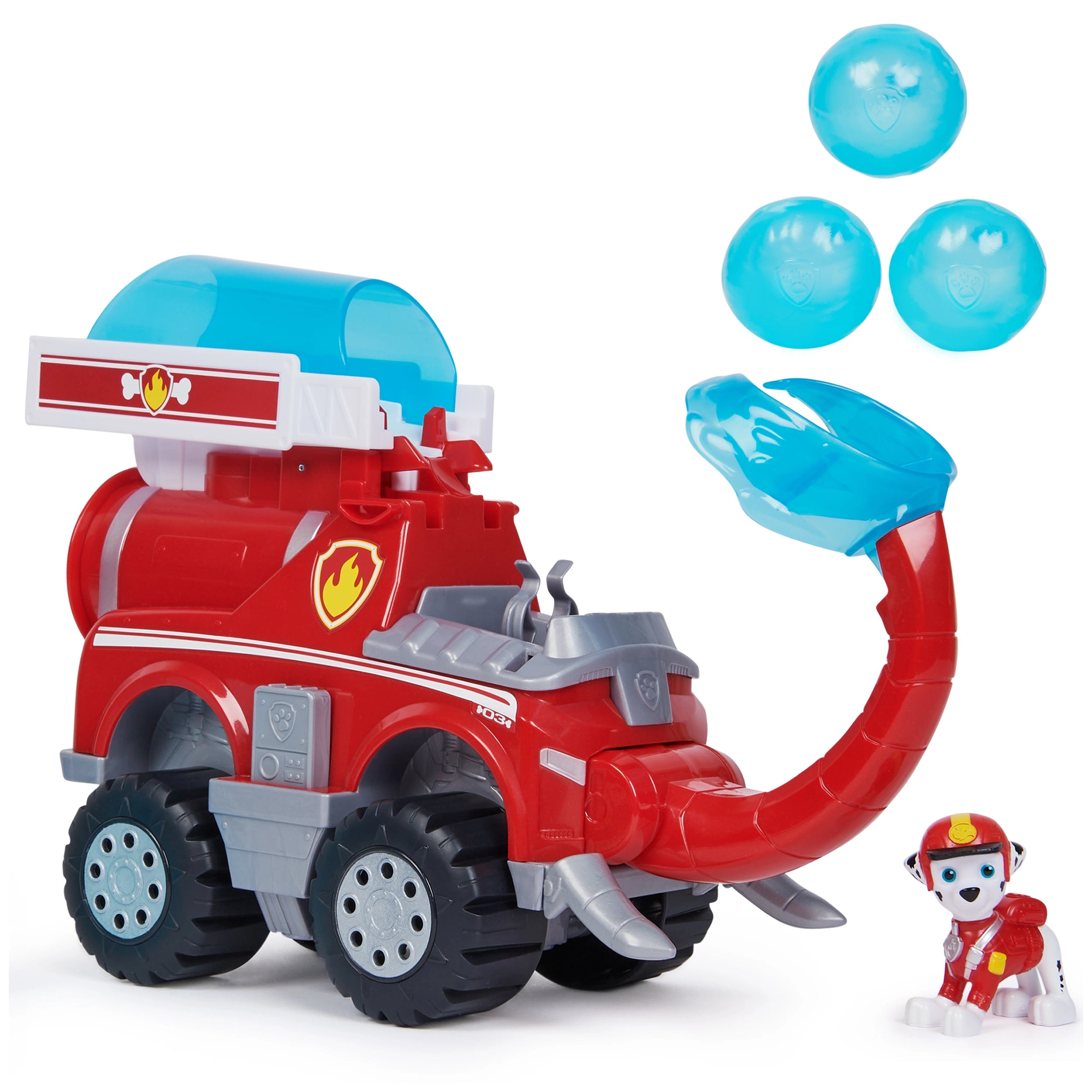 Paw Patrol Jungle Pups Marshall Elephant Firetruck with Projectile Launcher Toy Truck with Action Figure