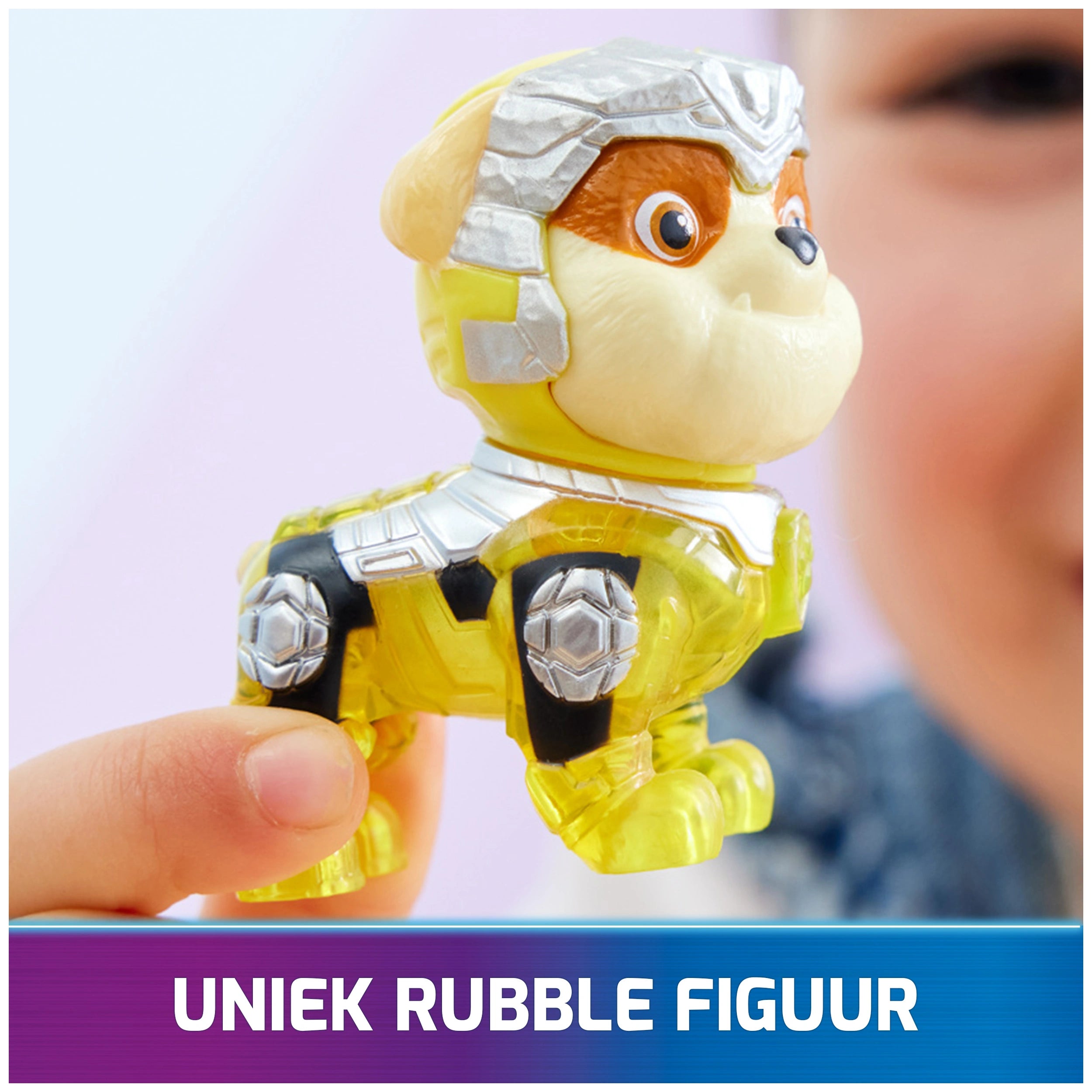 Paw Patrol The Mighty Movie Construction Toy Truck with Rubble Mighty Pups Action Figure with Lights and Sounds
