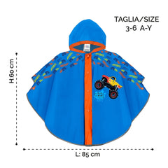 Perletti - Ponchos - Poncho de pluie Monster Truck - Réfléchissant - 3 Ans+