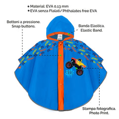 Perletti - Ponchos - Poncho de pluie Monster Truck - Réfléchissant - 3 Ans+