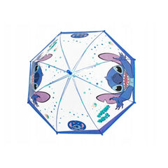 Perletti - Rain Umbrellas - Disney Lilo & Stitch Transparent Umbrella - 3-6 Yrs - Safe Manual Open