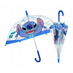Perletti - Rain Umbrellas - Disney Lilo & Stitch Transparent Umbrella - 3-6 Yrs - Safe Manual Open