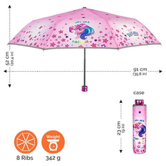Perletti - Parapluies - Mini parapluie licorne pliant - 3-6 Ans - Sécurité réfléchissante