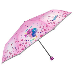 Perletti - Parapluies - Mini parapluie licorne pliant - 3-6 Ans - Sécurité réfléchissante
