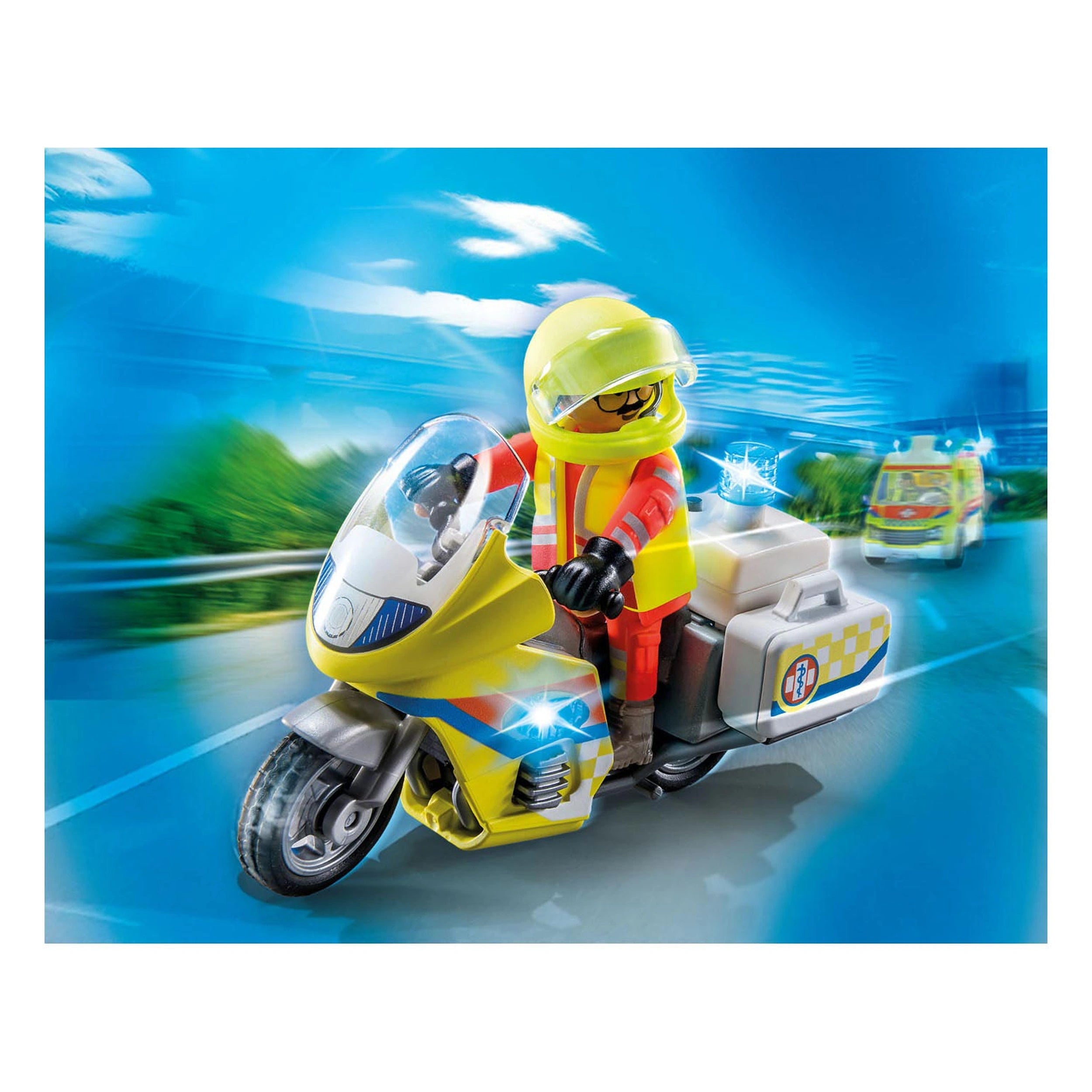 Playmobil City Life Emergency Motorcycle With Flashing Light - 71205