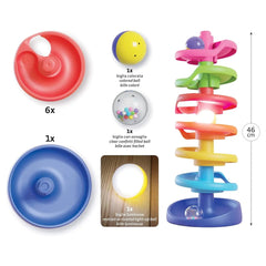 Quercetti - Jouets d'éveil - Tour spirale Brightball - 46 cm - 1+