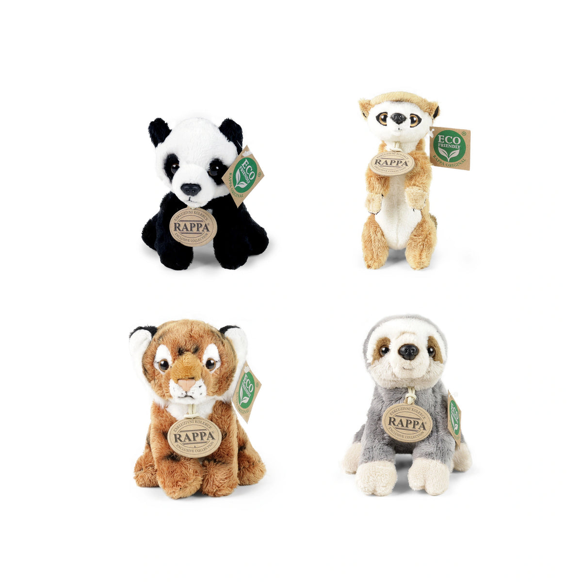 Rappa - Assortiment d'animaux en peluche 15 cm ÉCO-RESPONSABLE - Animaux en peluche