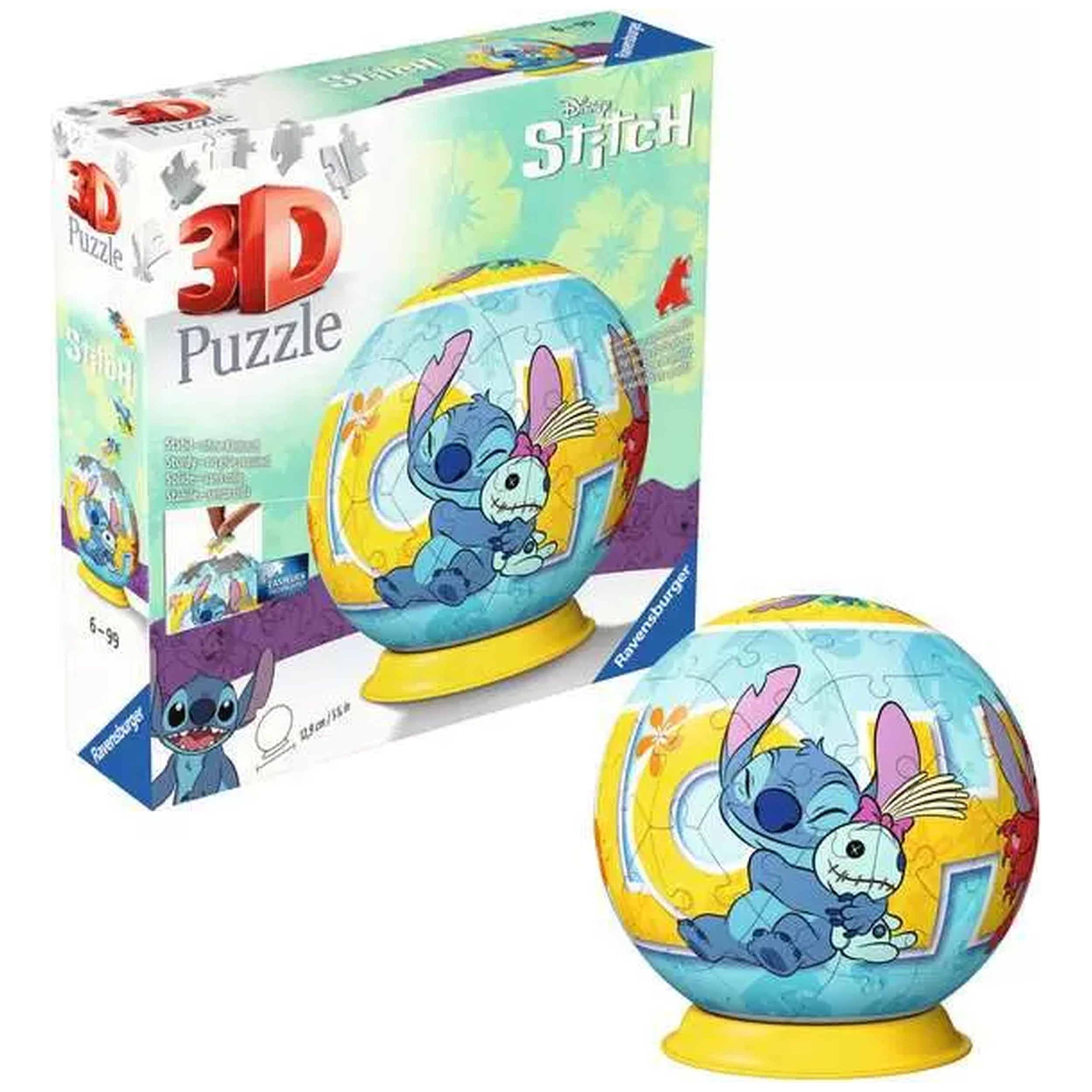 Ravensburger - 3D-Puzzle-Ball-Disney-Stitch-Action-Toy-Figures