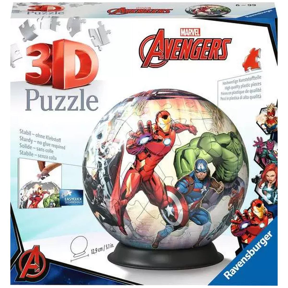 Ravensburger - Boule de Puzzle 3D - Marvel Avengers - Figurines d'Action