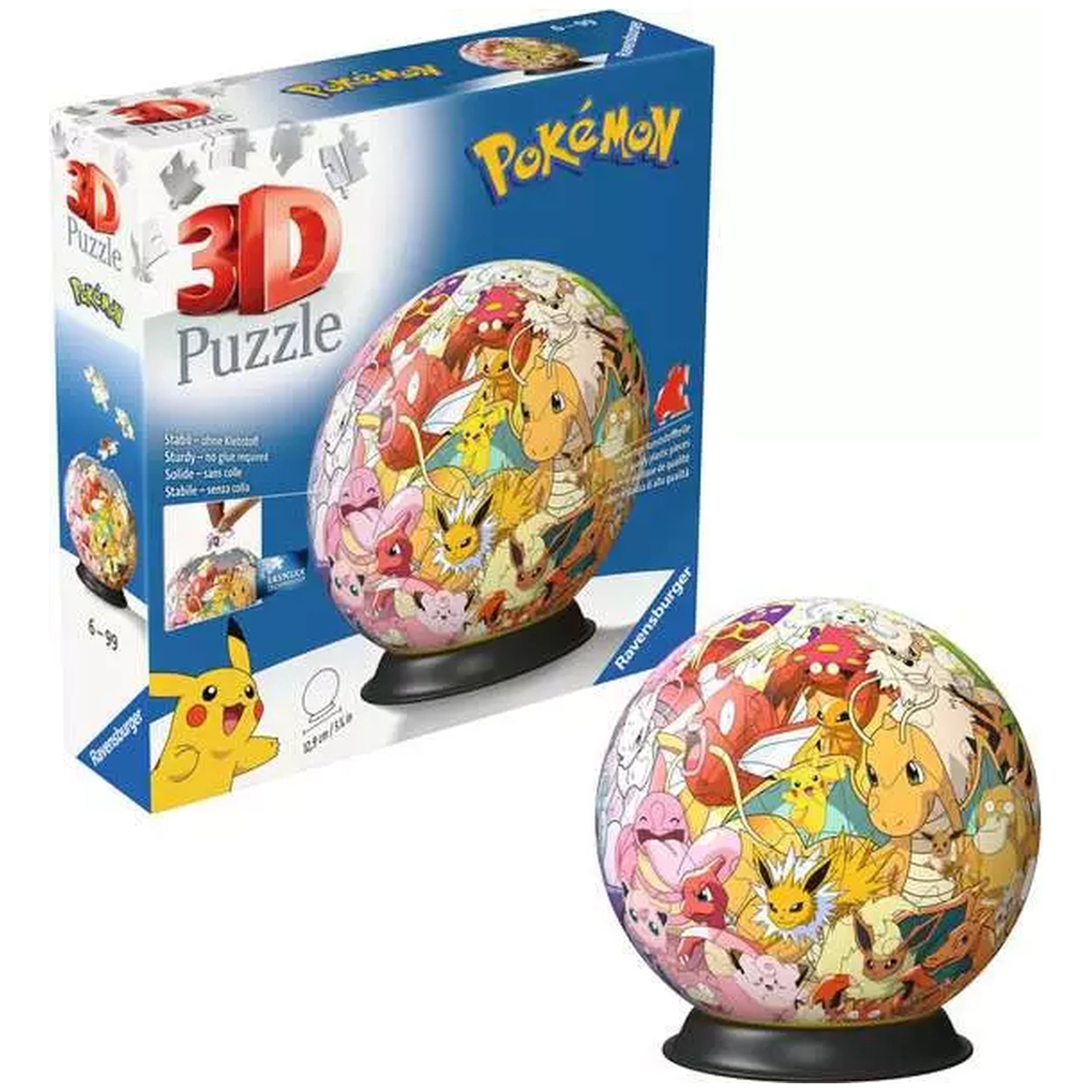 Ravensburger - Puzzle 3D Boule Pokémon Région Kanto Figurines d'Action