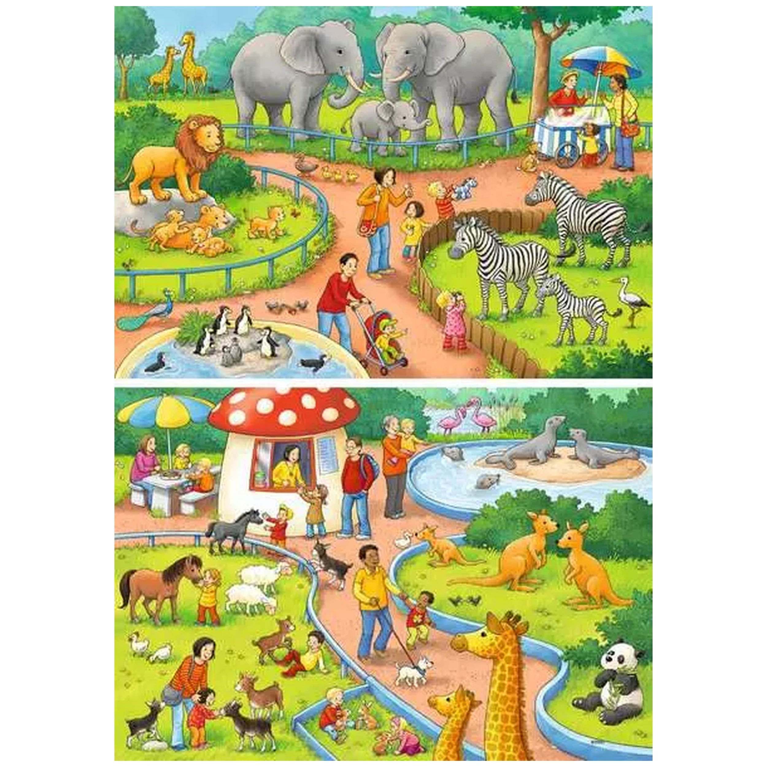 Ravensburger - A Day At The Zoo - 2x24 Pieces - Puzzles