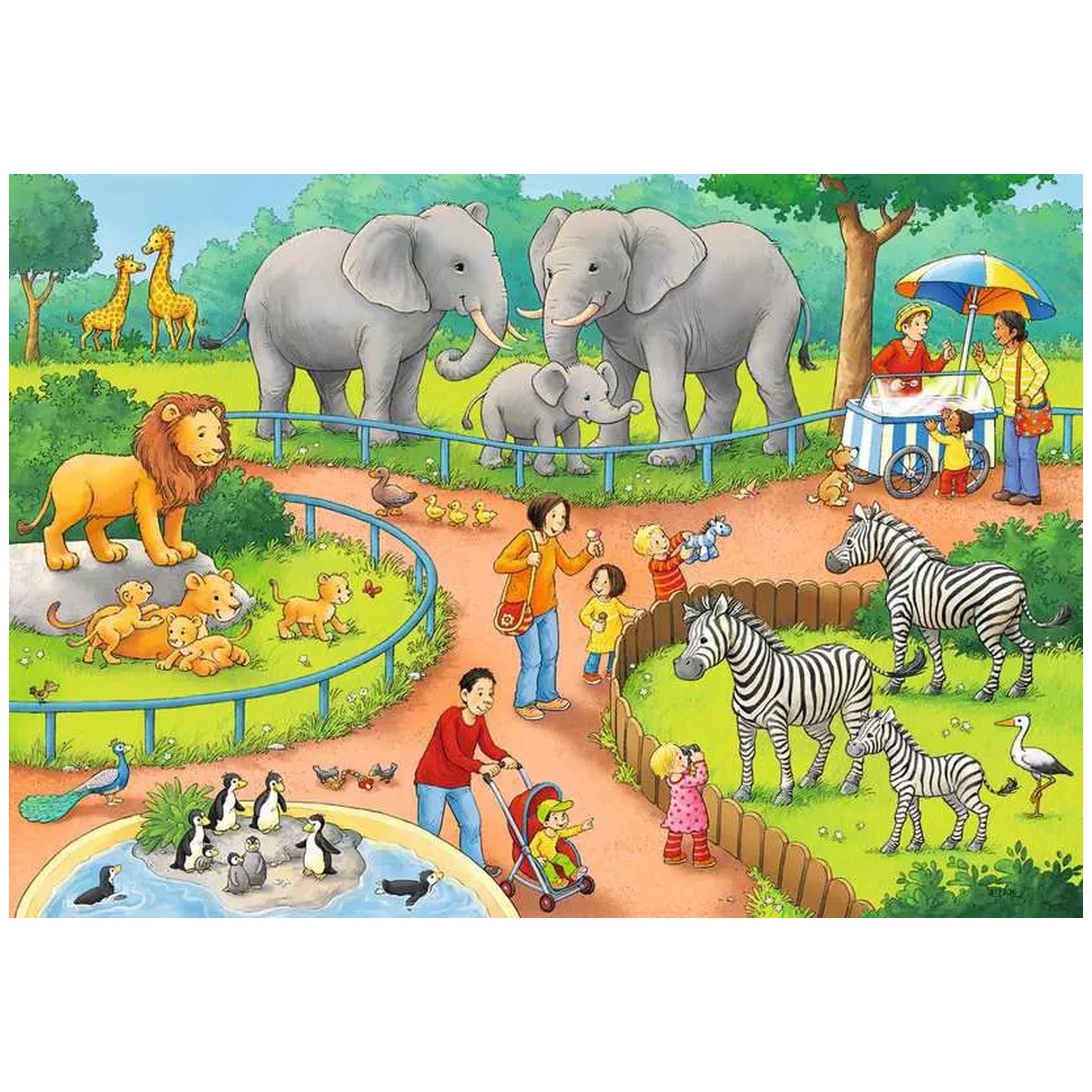 Ravensburger - A Day At The Zoo - 2x24 Pieces - Puzzles