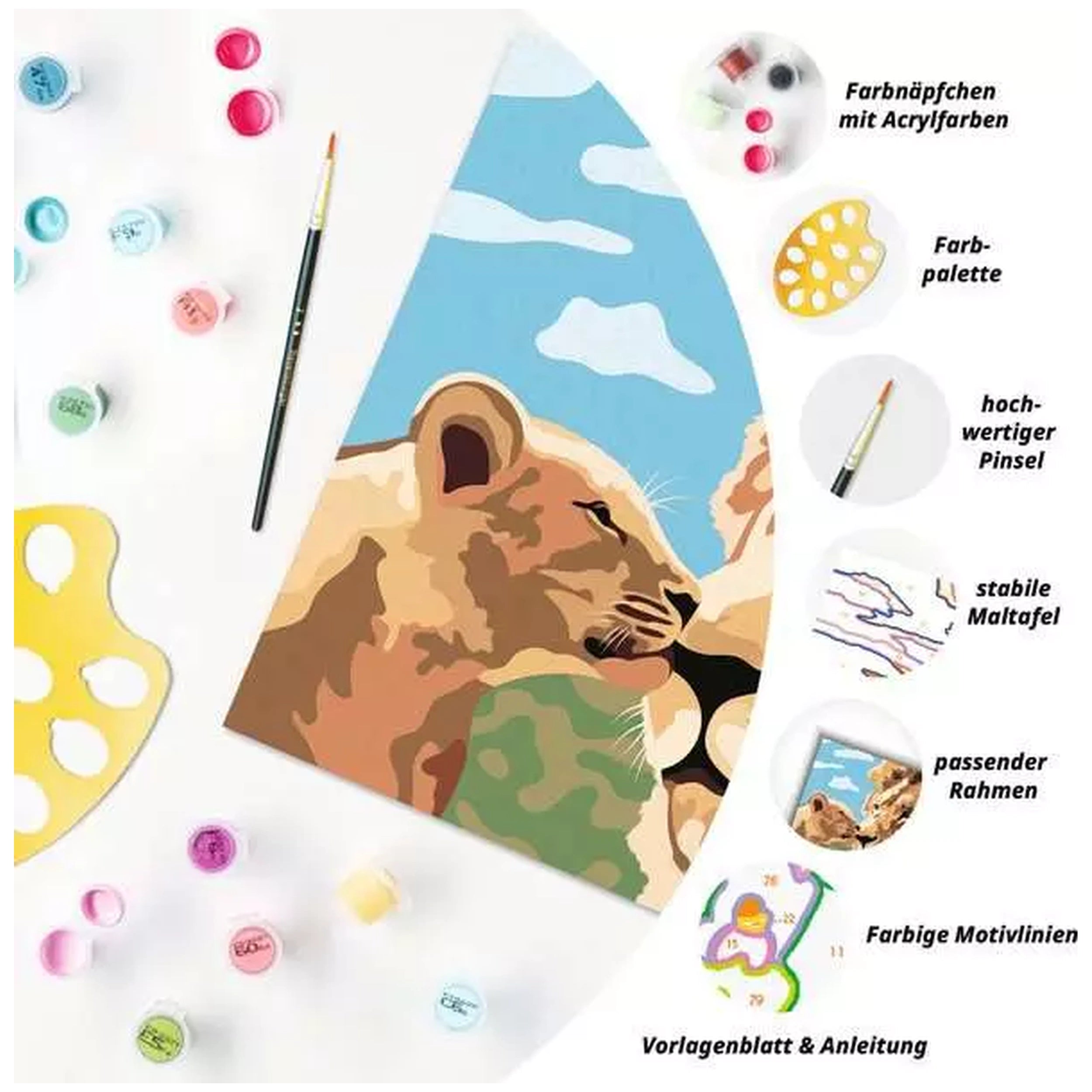 Ravensburger - CreArt Animaux Lion avec Bébé - Loisirs Créatifs
