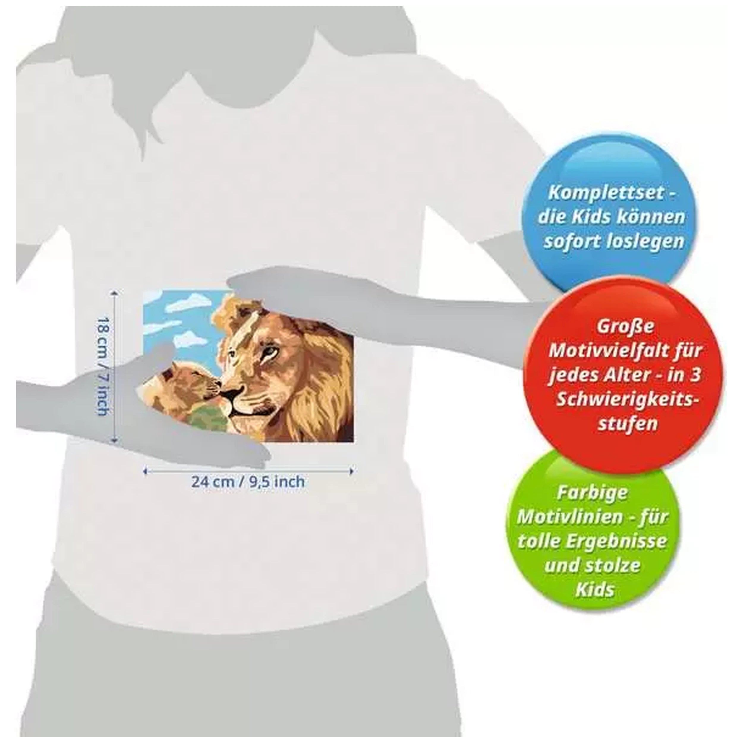 Ravensburger - CreArt Animaux Lion avec Bébé - Loisirs Créatifs