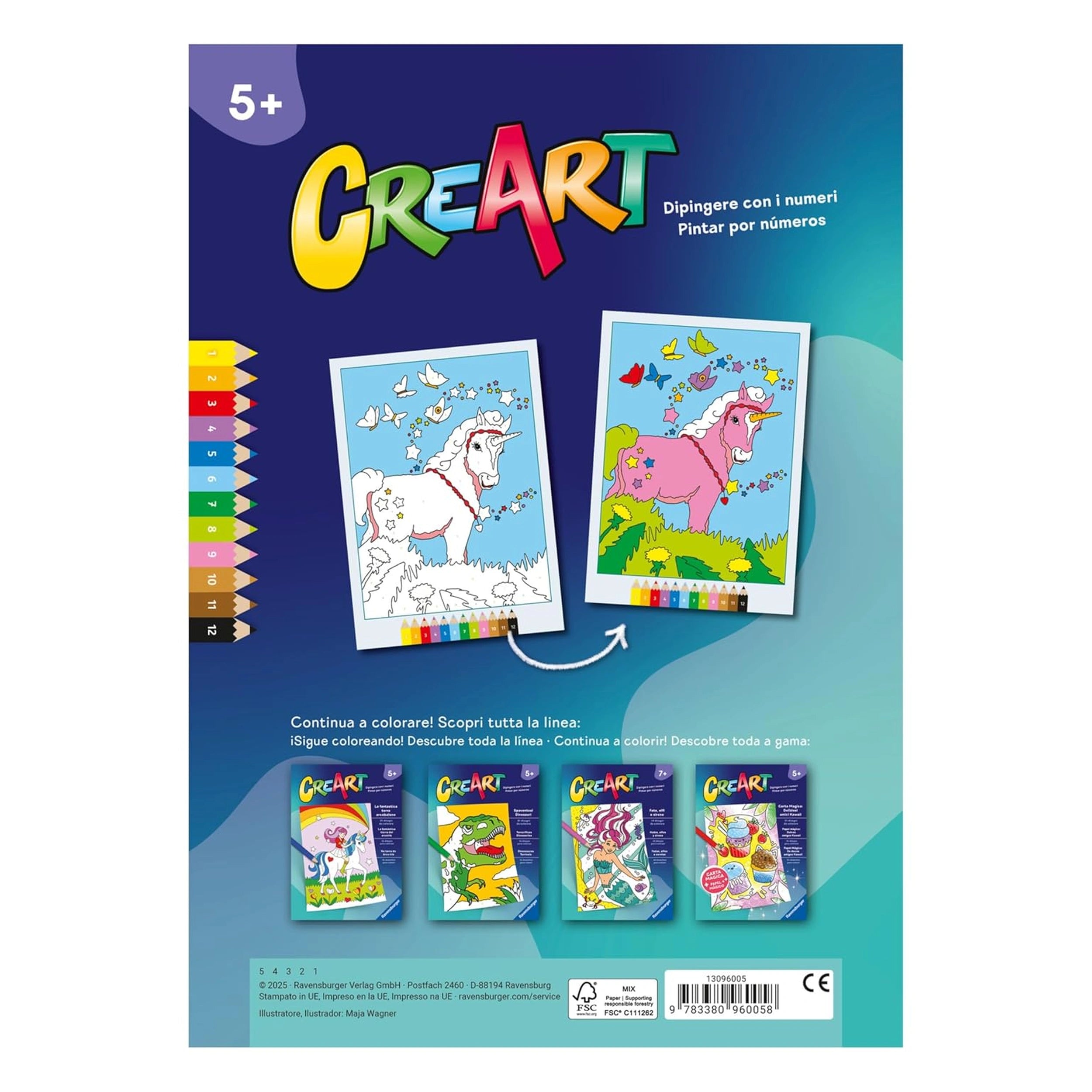 Ravensburger - CreArt-Creative-Colouring-Book-Magic-Ponies - Arts-Crafts