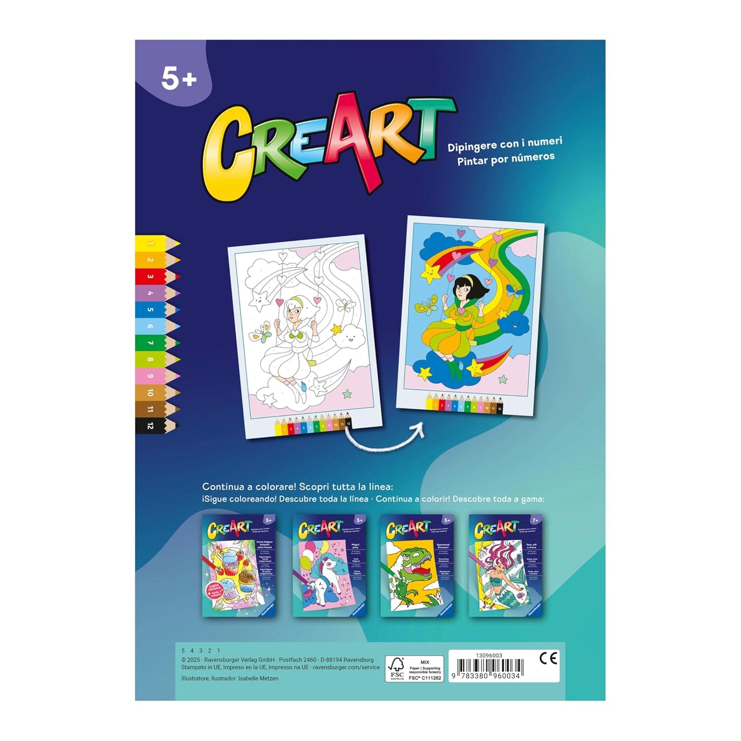 Ravensburger - CreArt-Creative-Colouring-Book-Magic-Rainbow-Land-Arts-Crafts