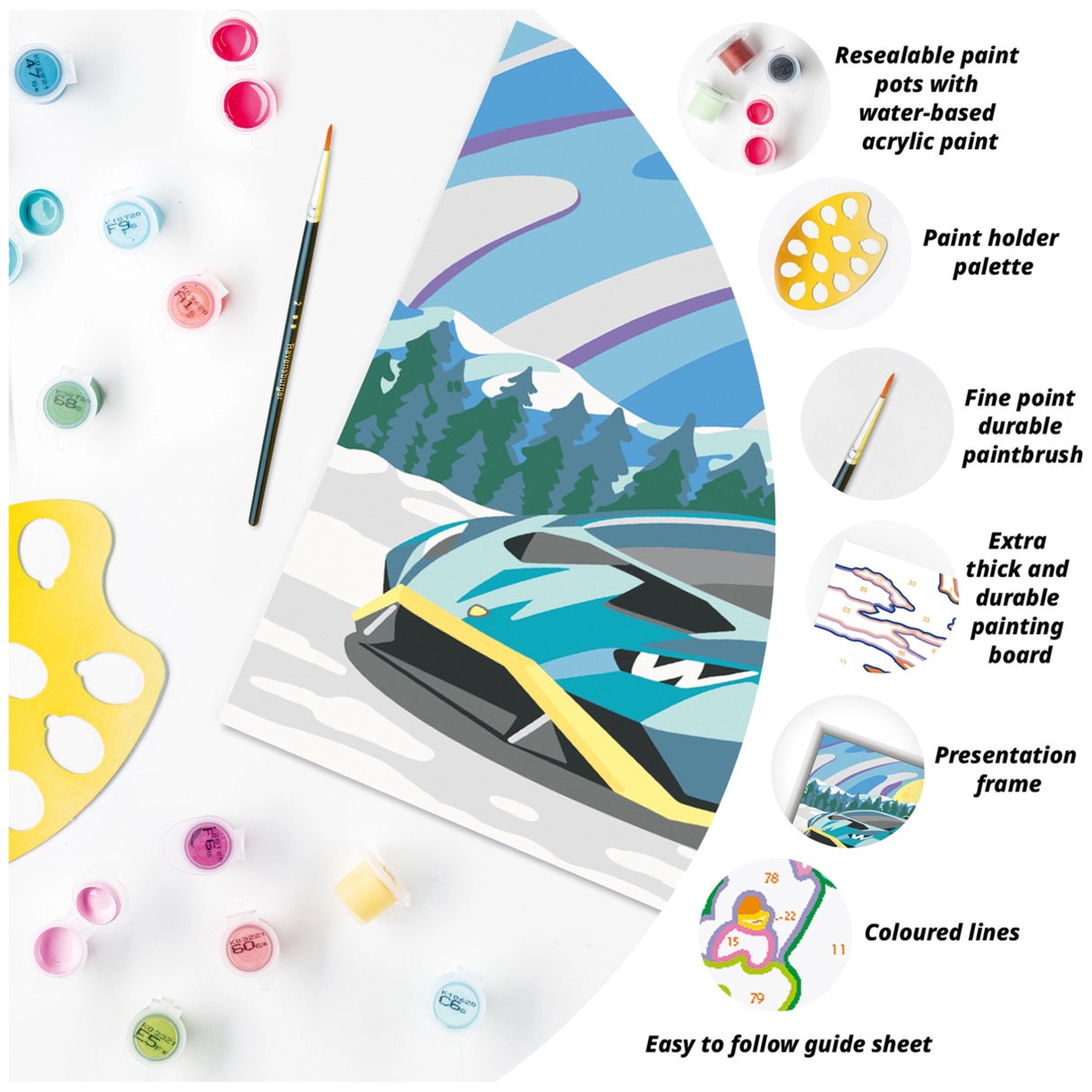 Ravensburger - Creart Blue Lamborghini - Peinture par Numéros - Arts et Loisirs