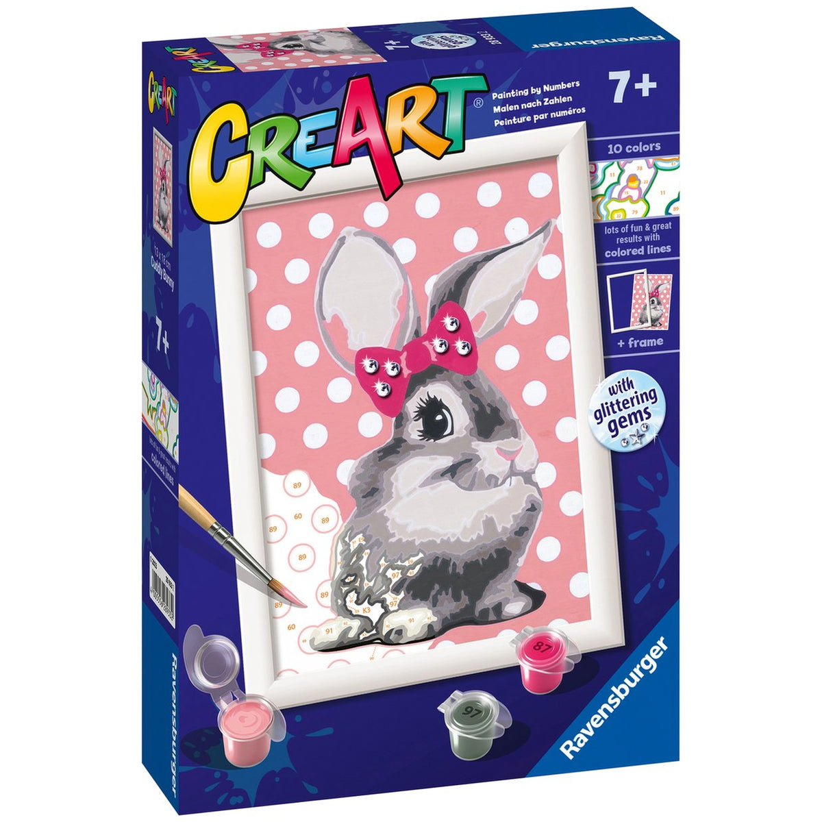 Ravensburger - Creart Cuddly Bunny With Glitter - Painting By Numbers - Arts & Crafts