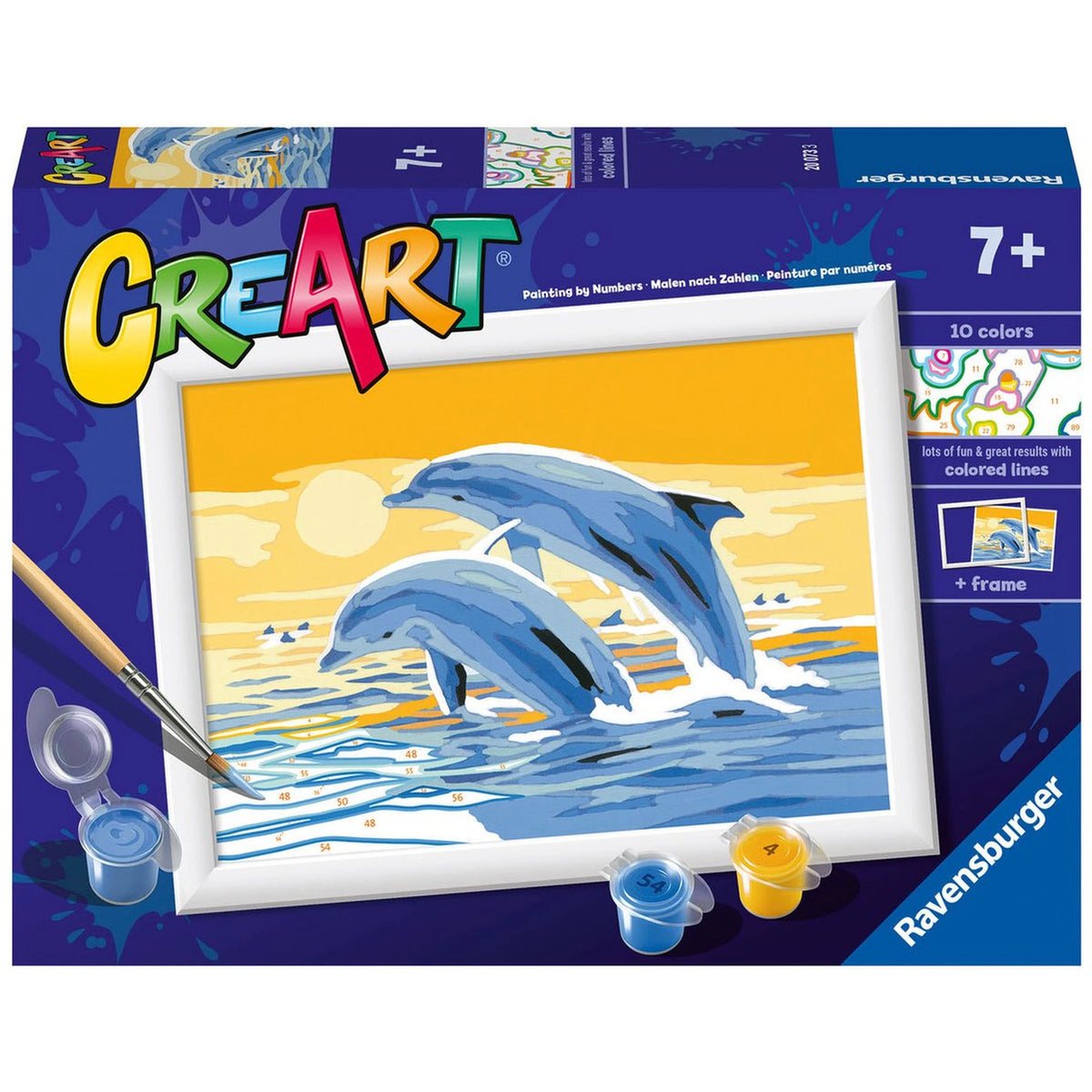 Ravensburger - Creart Dauphins Enchanteurs - Peinture Par Numéros - Arts et Loisirs