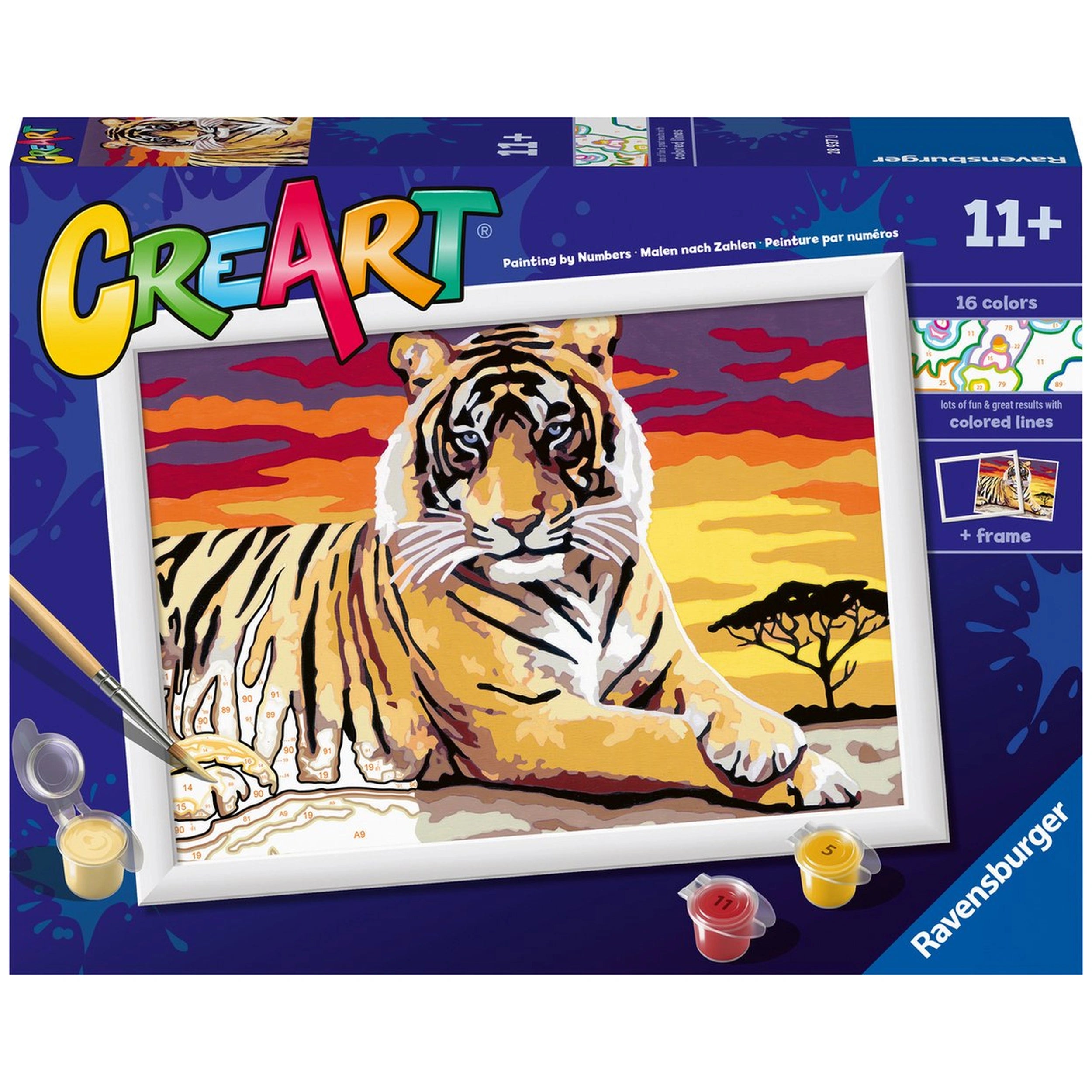 Ravensburger - Creart Majestic Tiger - Painting By Numbers - Arts & Crafts