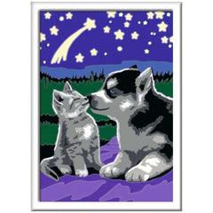 Ravensburger - Creart Chiens sous les étoiles - Peinture par numéros - Loisirs créatifs
