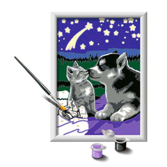 Ravensburger - Creart Chiens sous les étoiles - Peinture par numéros - Loisirs créatifs
