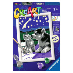 Ravensburger - Creart Chiens sous les étoiles - Peinture par numéros - Loisirs créatifs