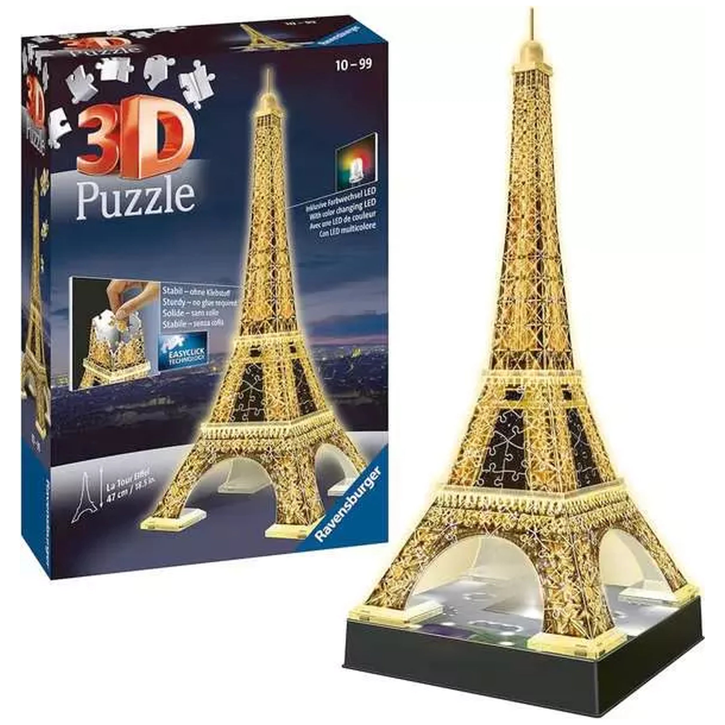 Ravensburger - Tour Eiffel de Nuit - 216 Pièces - Puzzles 3D