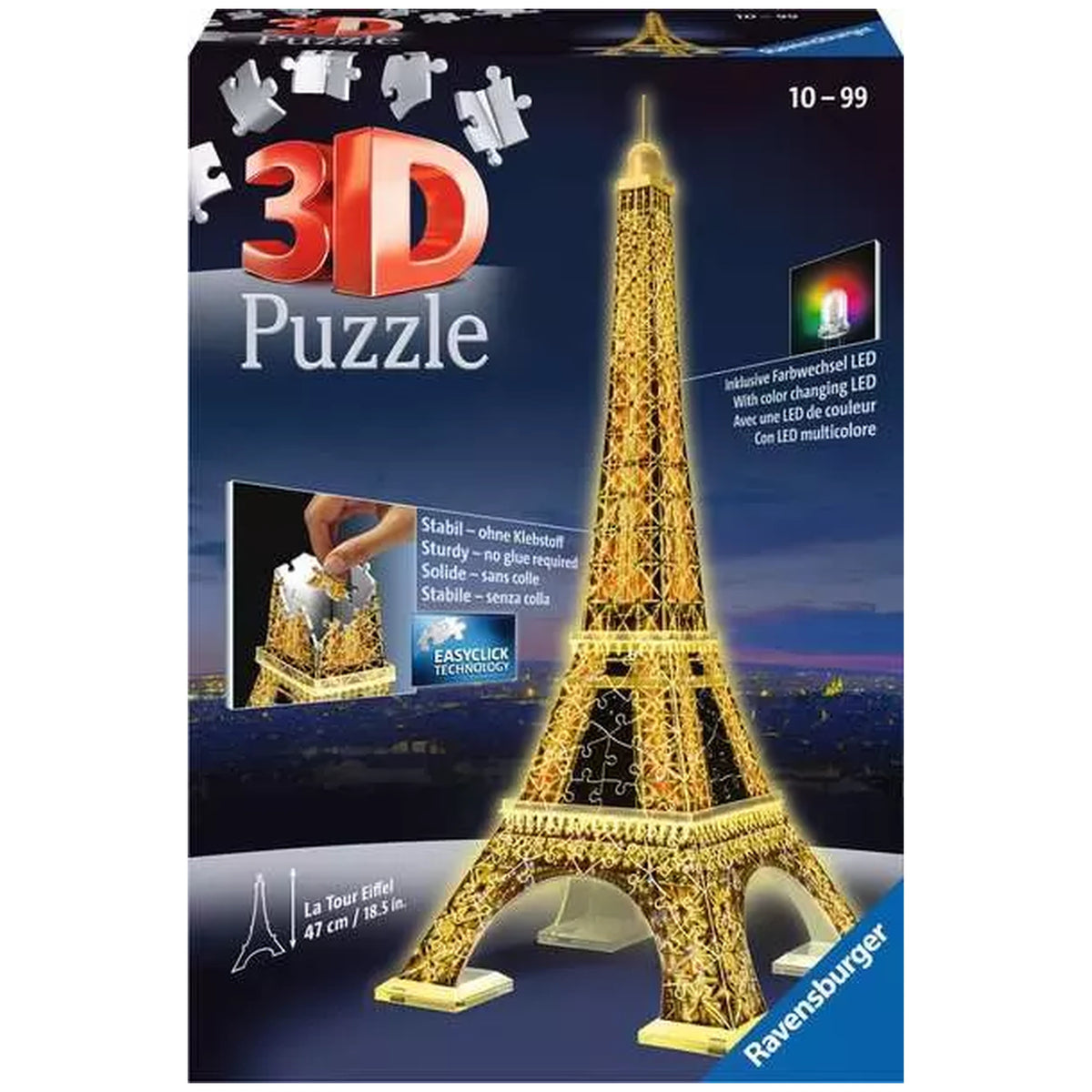 Ravensburger - Tour Eiffel de Nuit - 216 Pièces - Puzzles 3D