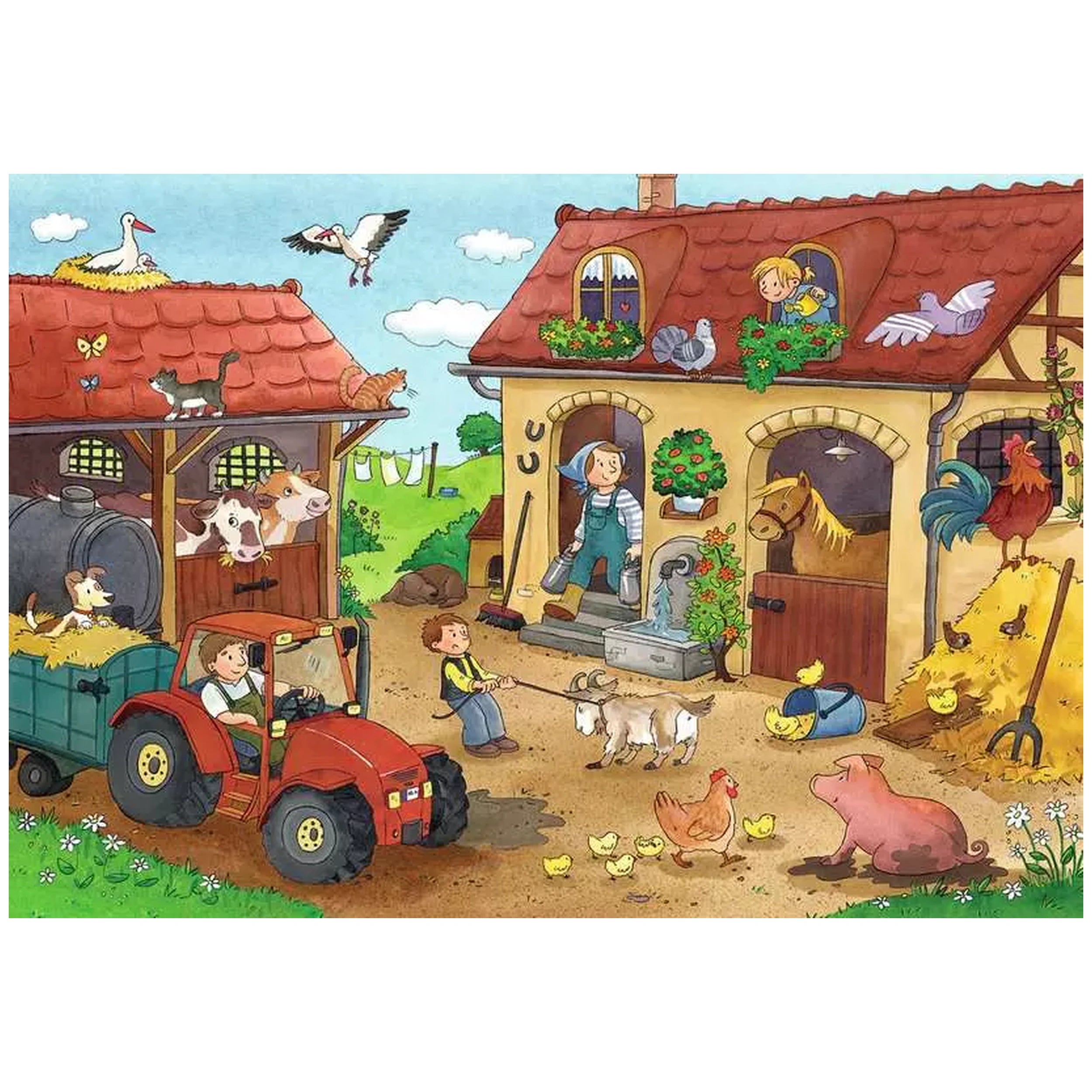 Ravensburger - Hardworking On The Farm - 2x12 Pieces - Puzzles