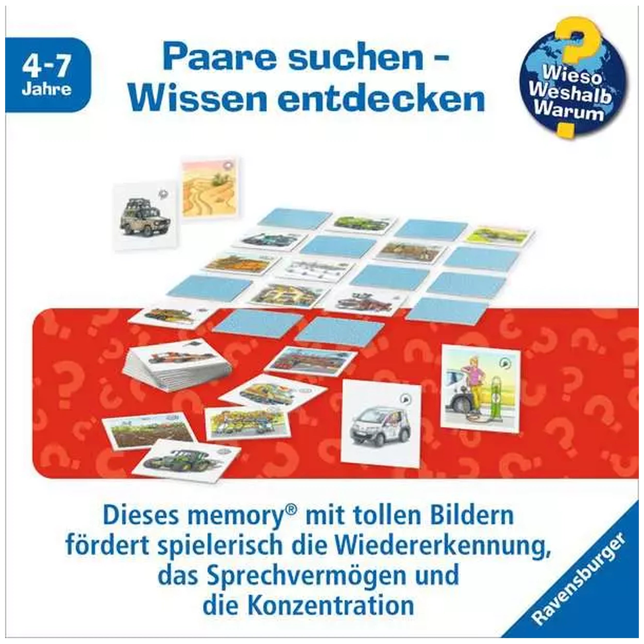 Ravensburger - How Come For What Reason Why Vehicles Memory - Board Game - German Edition