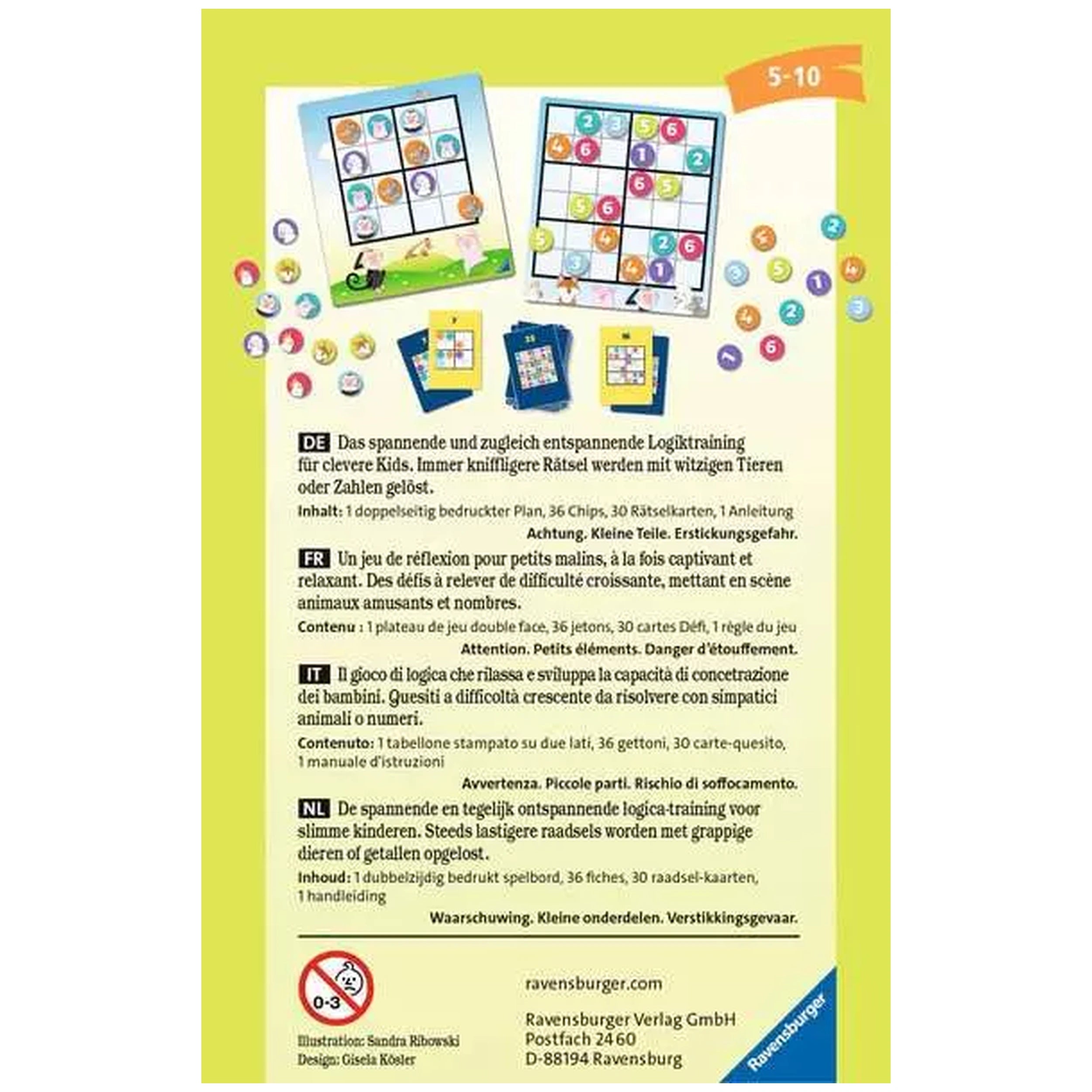 Ravensburger - Sudoku pour enfants - Jeu de société - Instructions multilingues