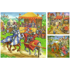 Ravensburger - Tournoi de Chevaliers au Moyen Âge - 3x49 Pièces - Puzzles