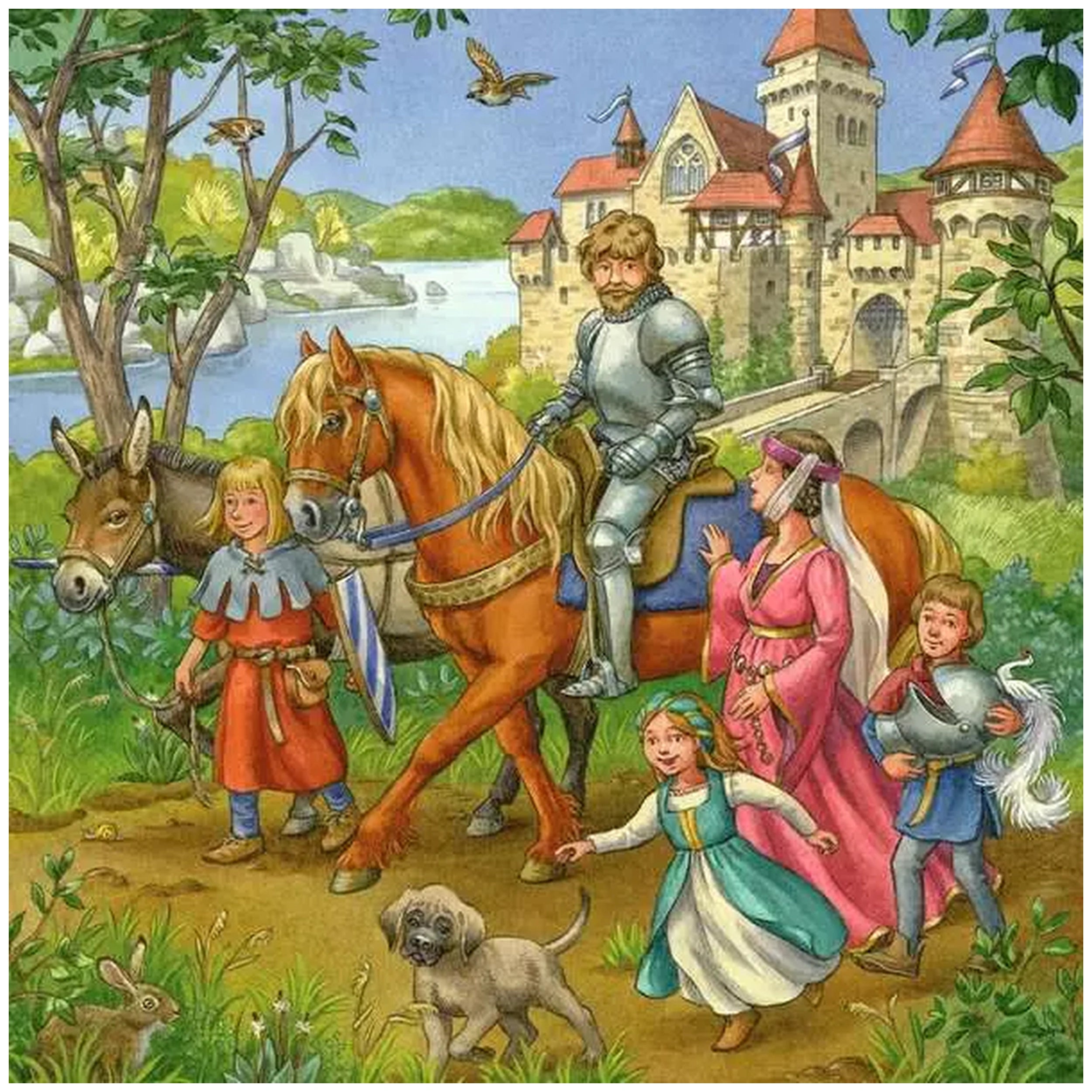Ravensburger - Tournoi de Chevaliers au Moyen Âge - 3x49 Pièces - Puzzles