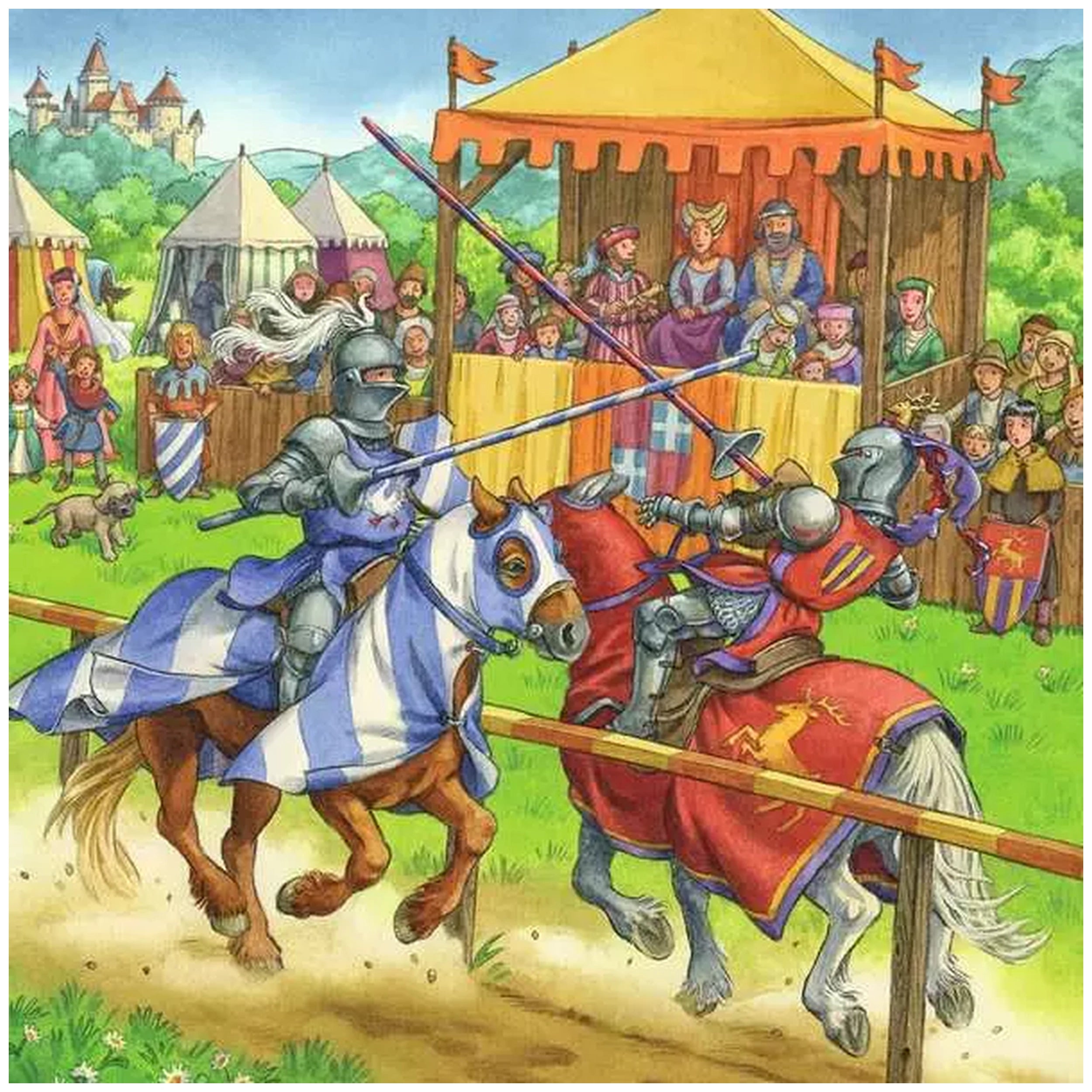 Ravensburger - Tournoi de Chevaliers au Moyen Âge - 3x49 Pièces - Puzzles