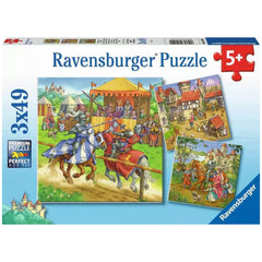Ravensburger - Tournoi de Chevaliers au Moyen Âge - 3x49 Pièces - Puzzles