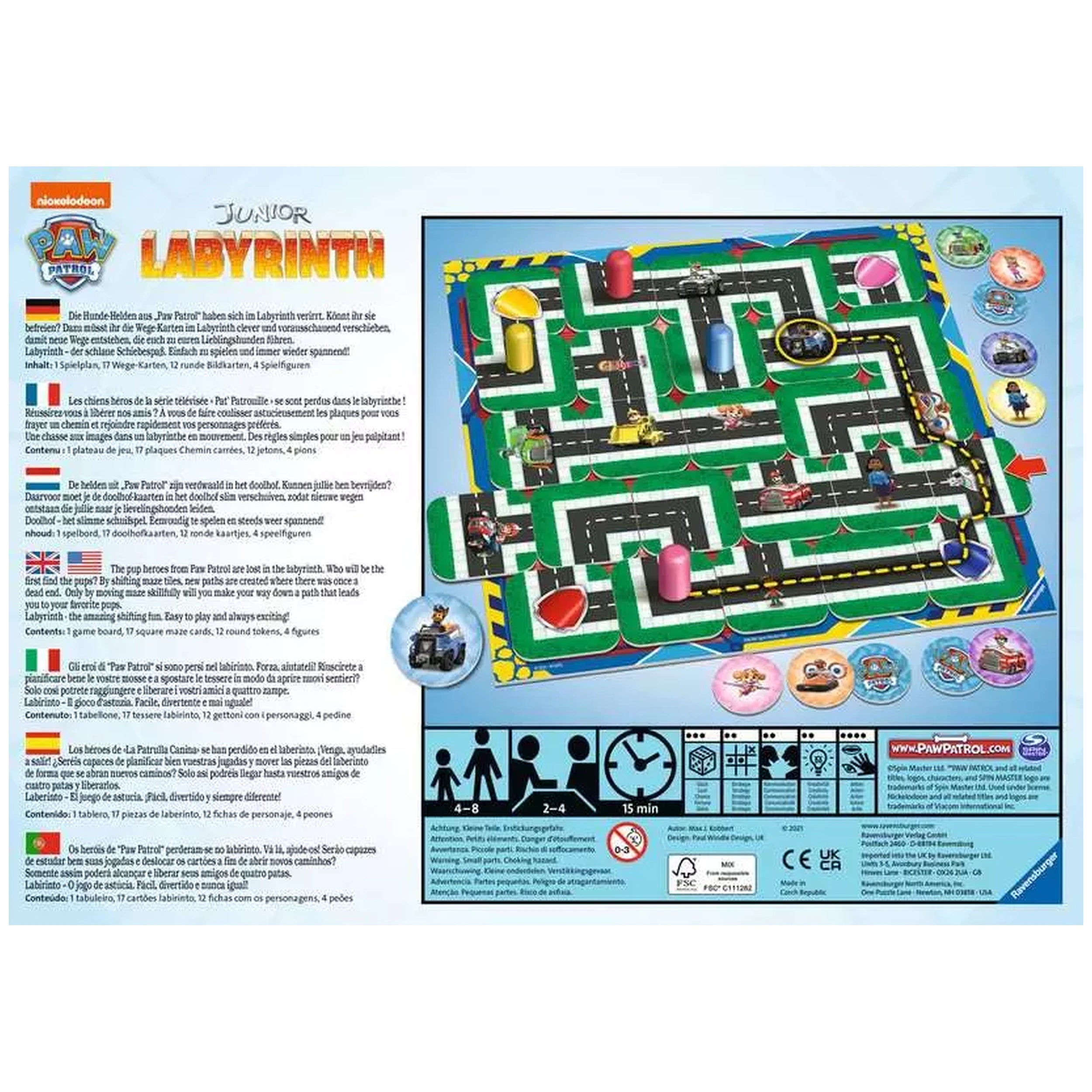 Ravensburger - Paw Patrol - Labyrinthe Junior - Jeu de Société - Instructions Multilingues