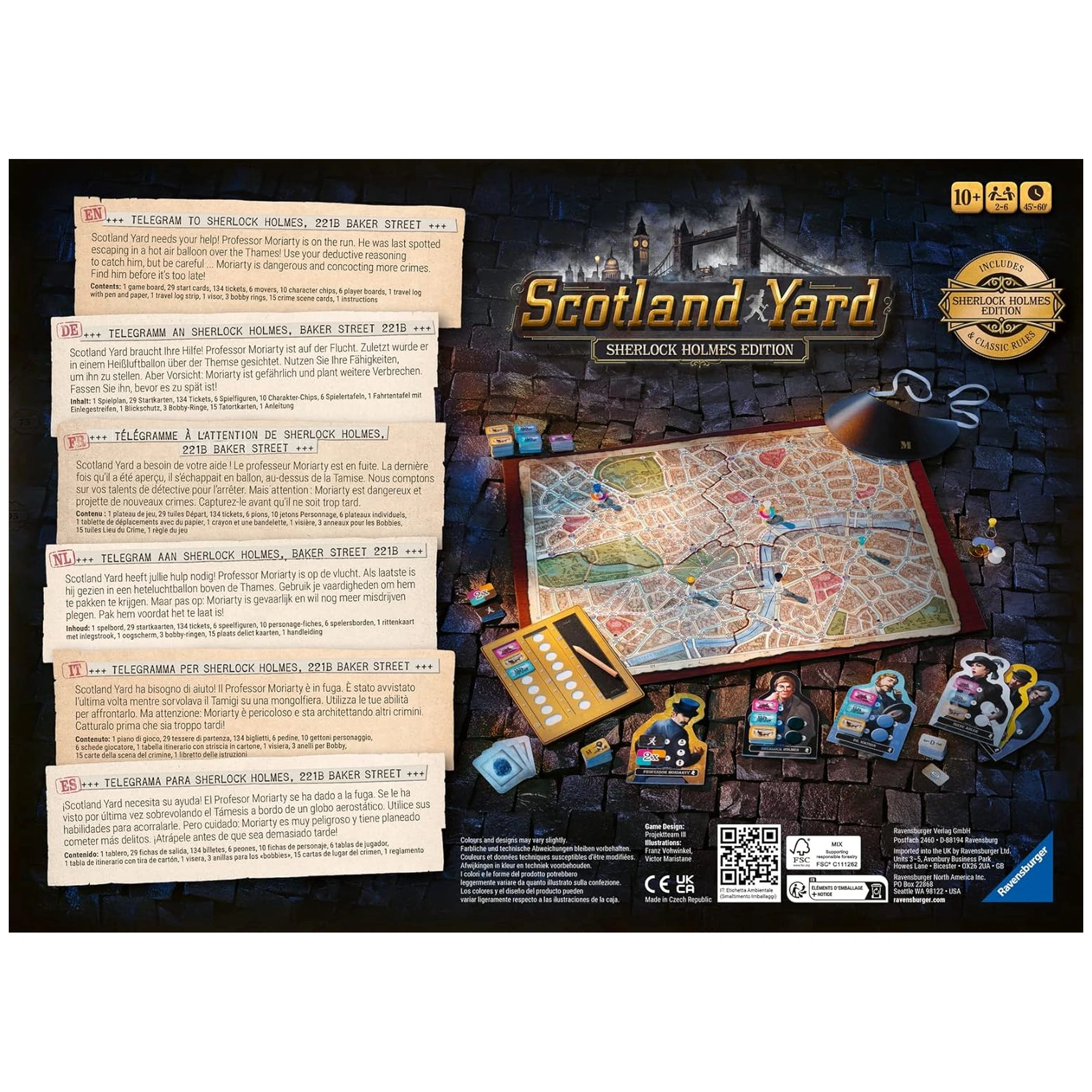 Ravensburger - Scotland Yard Sherlock Holmes - Board Game - Multi-Language Instructions