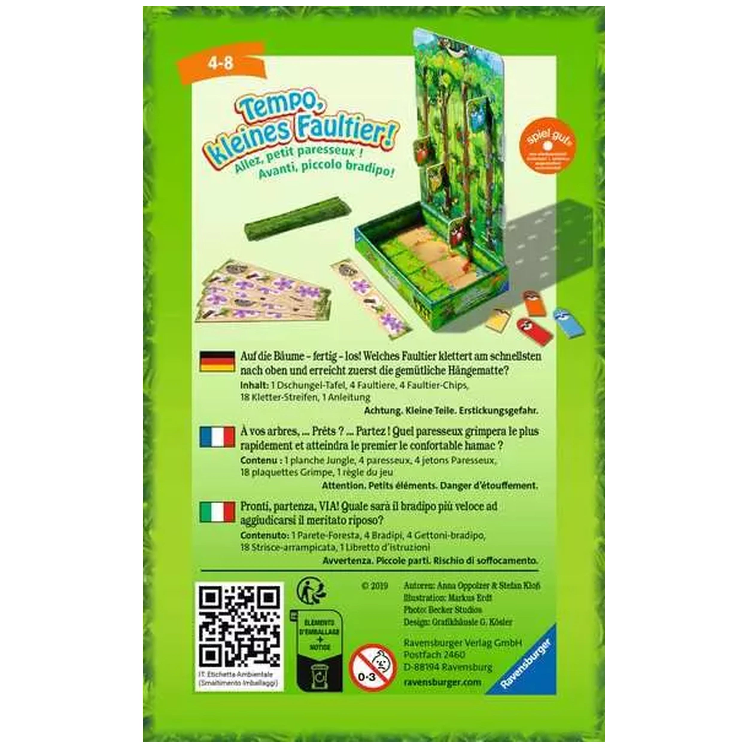 Ravensburger - Tempo, Kleines Faultier! - Board Game - Multi-Language Instructions