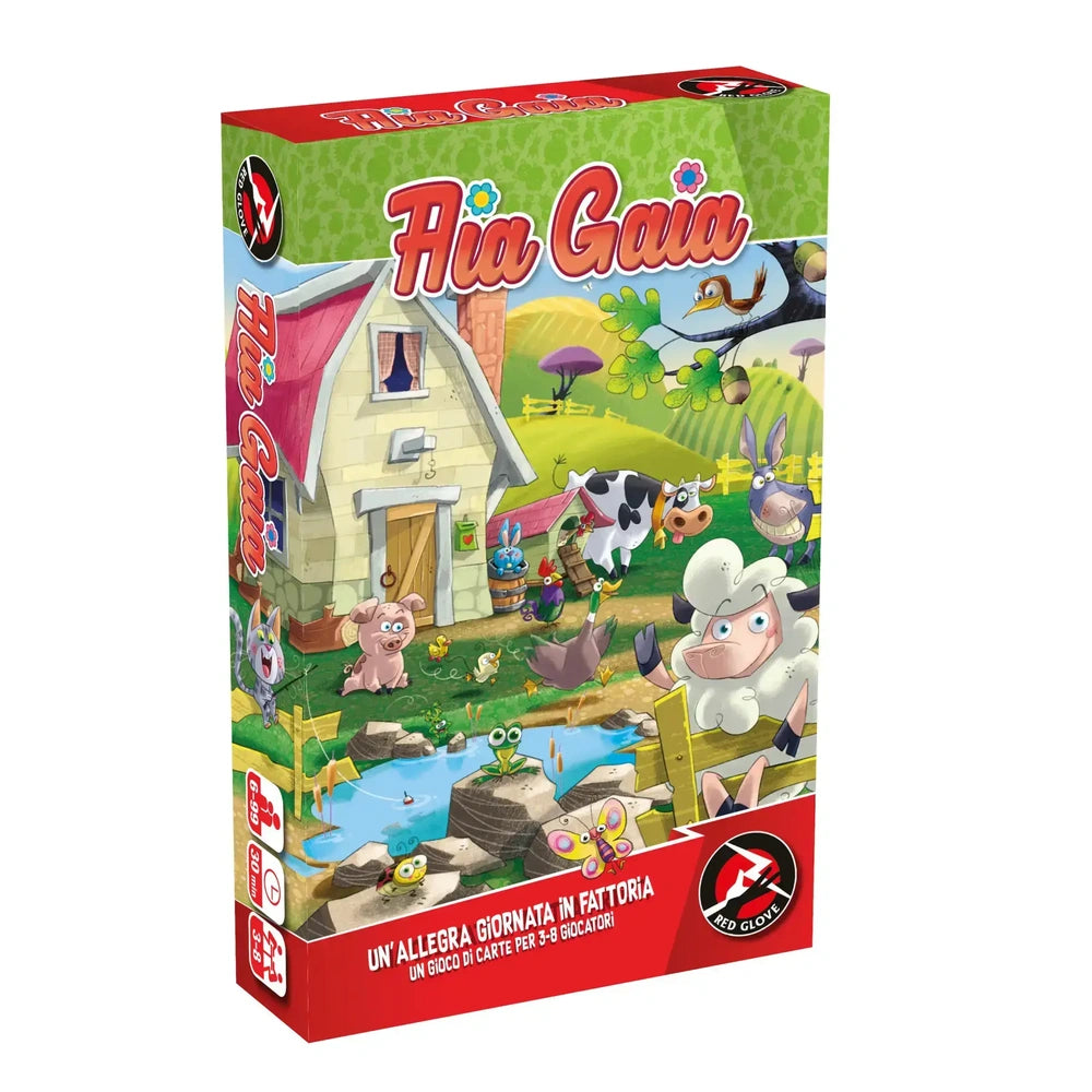 Red Glove - Aia Gaia Card Game for Kids & Families Ages 6+ - Hilarious Animal Imitation Party Game for 3-8 Players New Expanded 110 Cards Deluxe Edition - RG2041 - Italian Edition