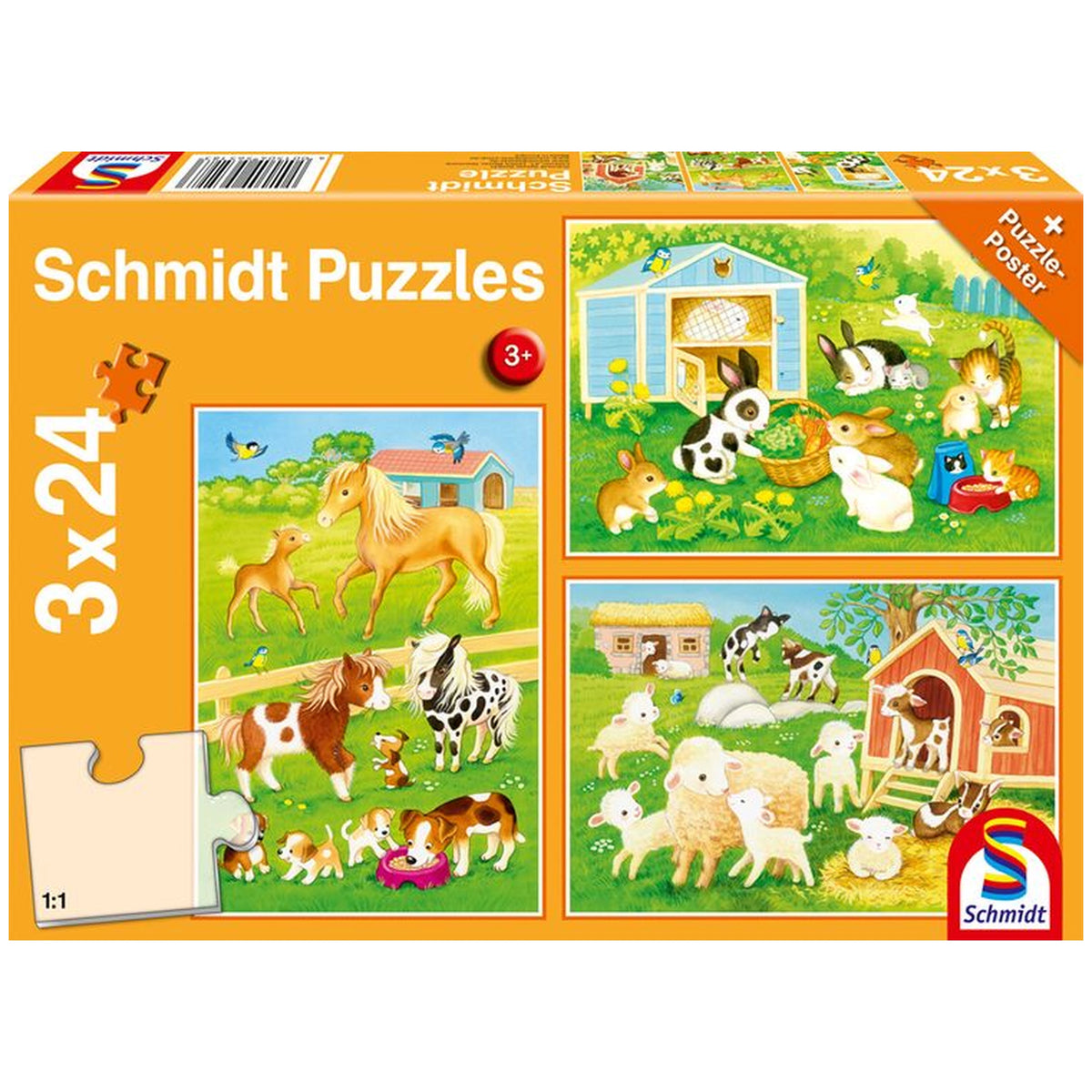SCHMIDT SPIELE - My farmyard friends 3x24 Pcs Children’s puzzles - Puzzles