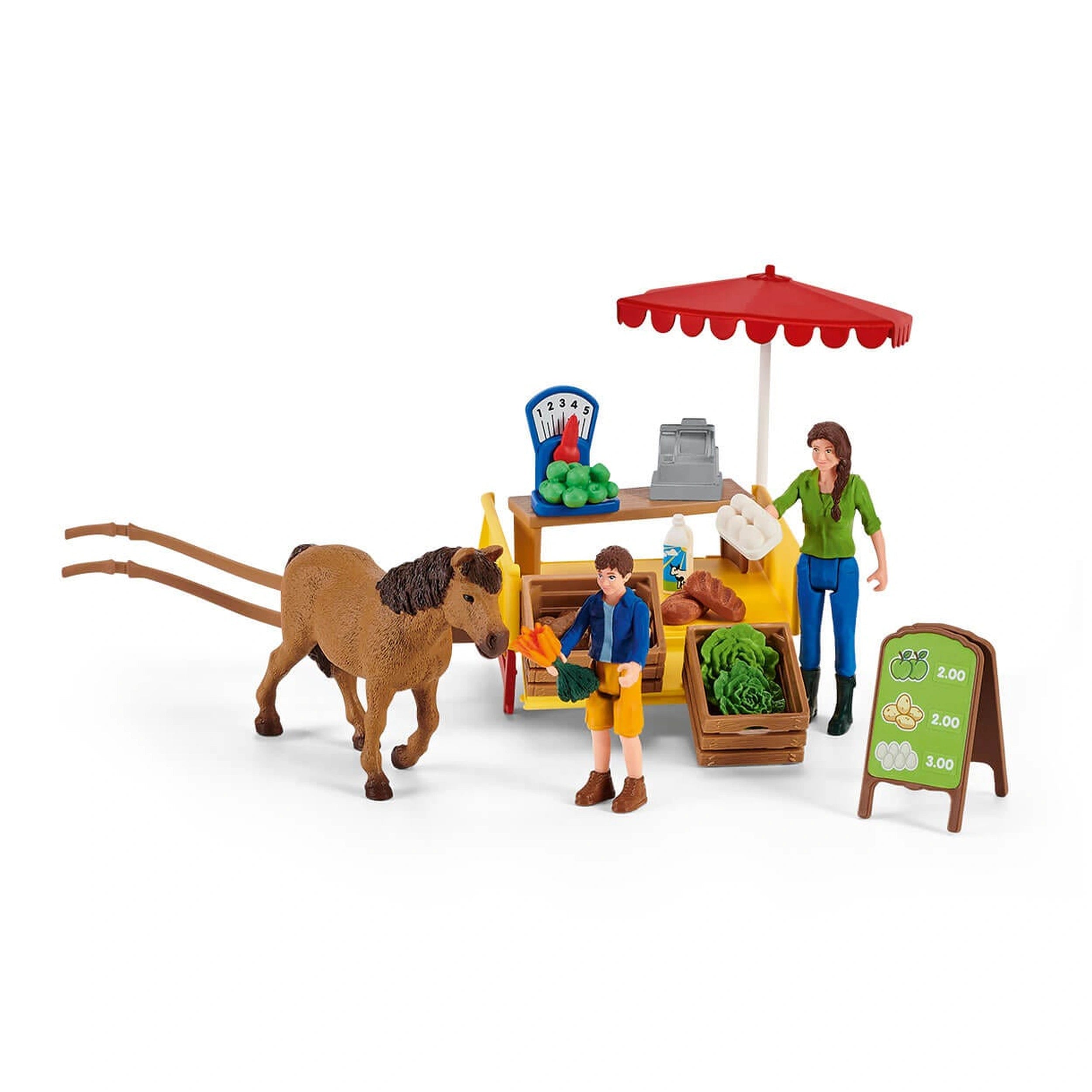 Schleich - Farm World - Sunny Day Mobile Farm Stand - Toy Playsets - 42528