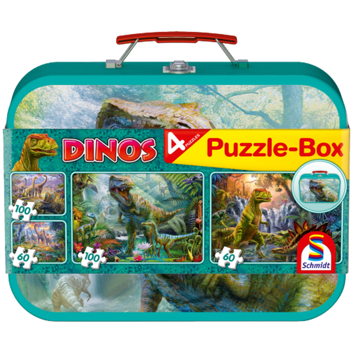 Schmidt Spiele - Dinos, boîte de puzzle en métal 100 pièces - puzzles