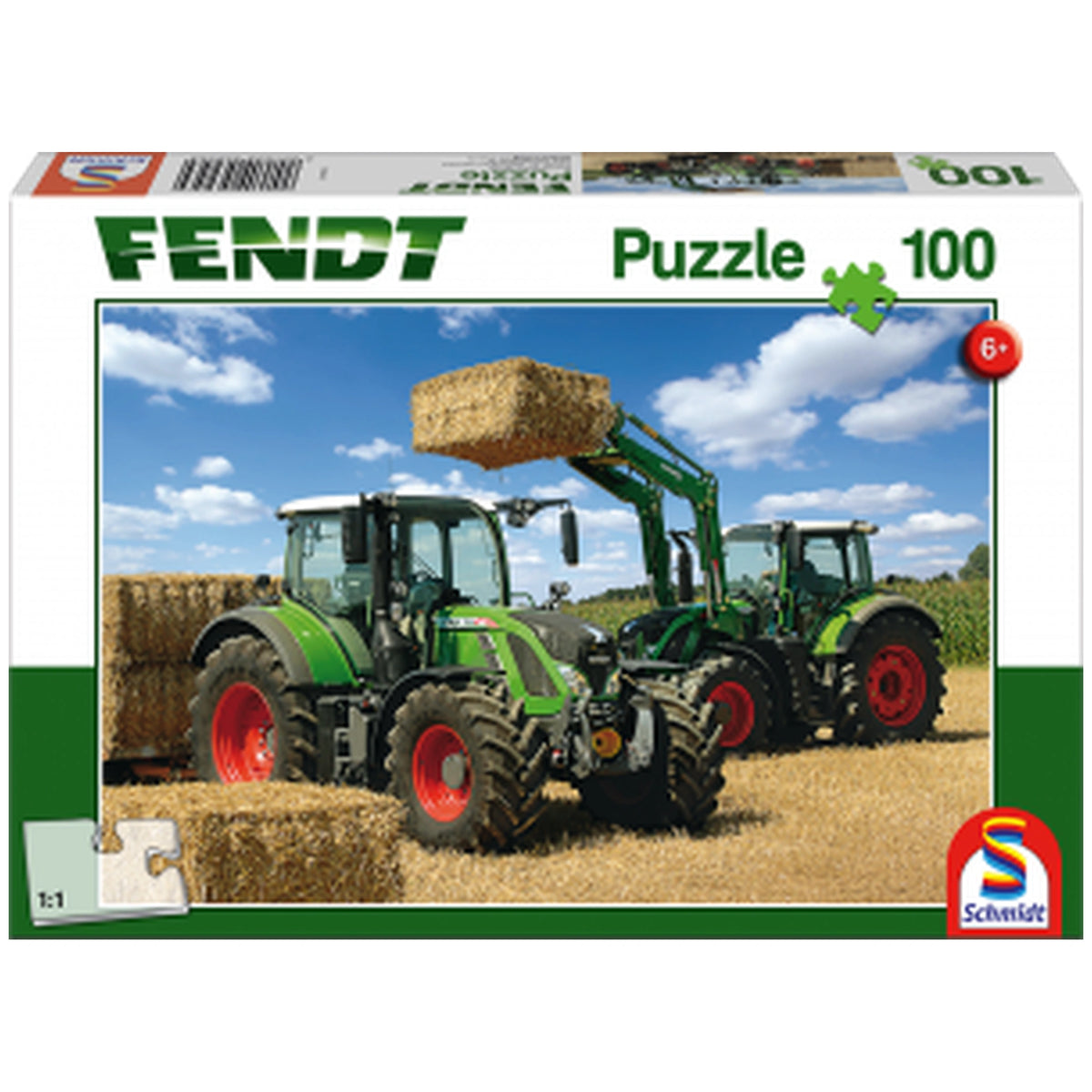 Schmidt Spiele - Fendt 724 Vario, Fendt 716 Vario avec chargeur frontal Cargo 4x85 100 pièces - Puzzles