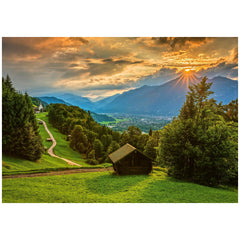 Schmidt Spiele - Coucher de soleil sur le village de montagne de Wamberg 1500 pièces - puzzles