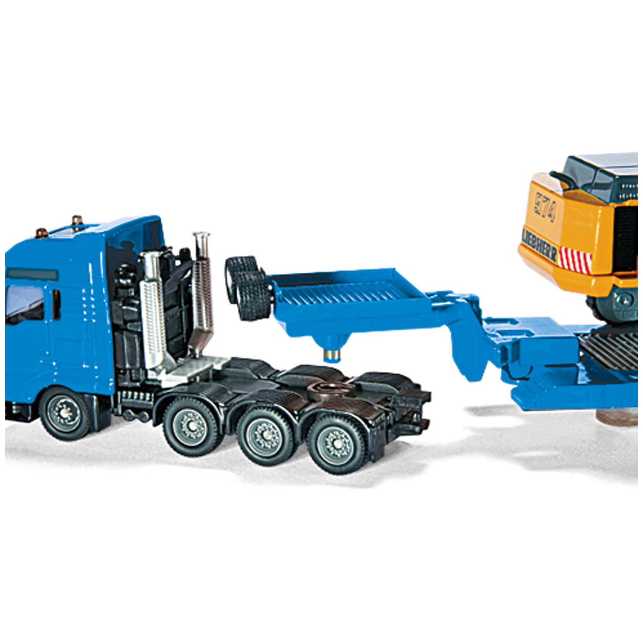 Siku - MAN heavy haulage transporter with Liebherr excavator - Play Vehicles