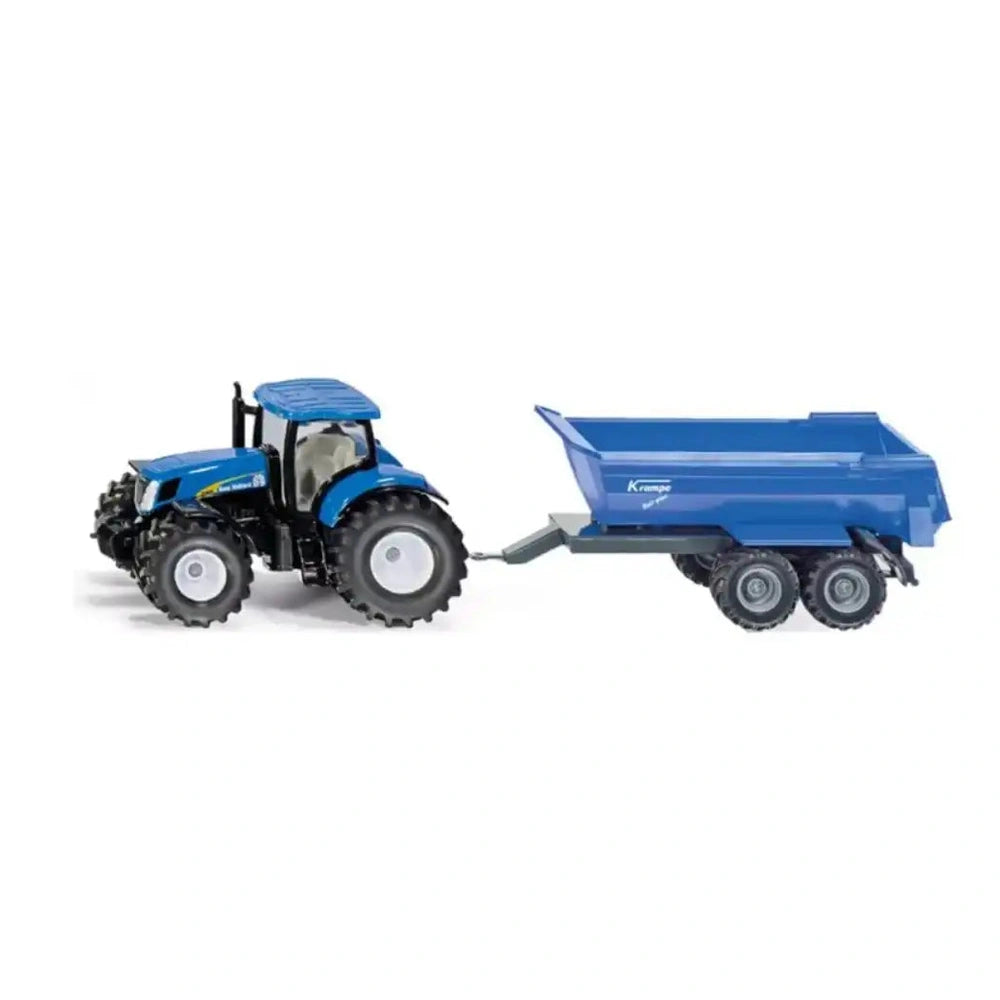 Siku - Véhicules jouets - Tracteur New Holland T7070 avec remorque - 3 Ans+ - Métal durable