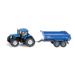 Siku - Véhicules jouets - Tracteur New Holland T7070 avec remorque - 3 Ans+ - Métal durable